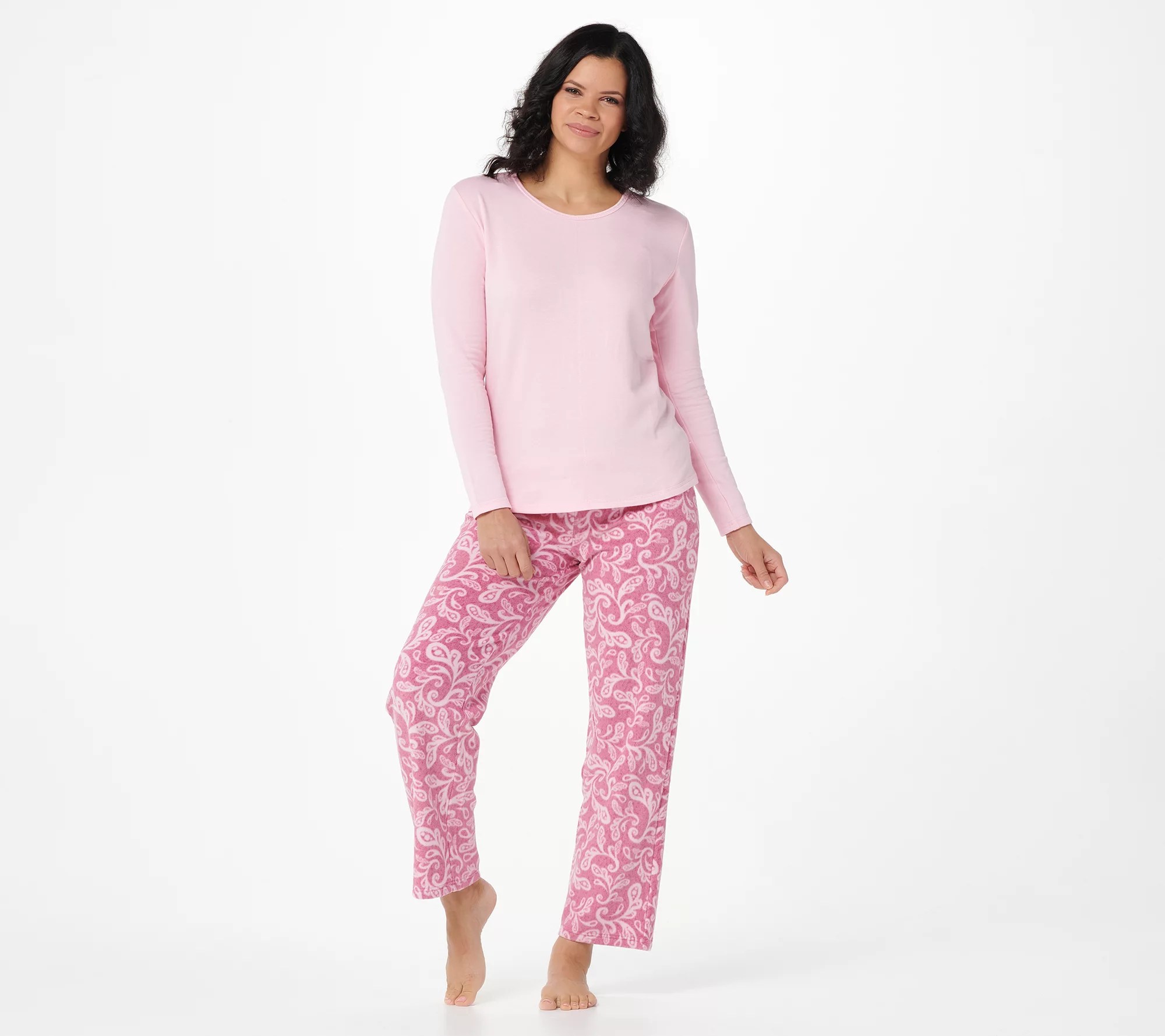 Hanes Confort Sleep Petite French Terry and Fleece PJ Set