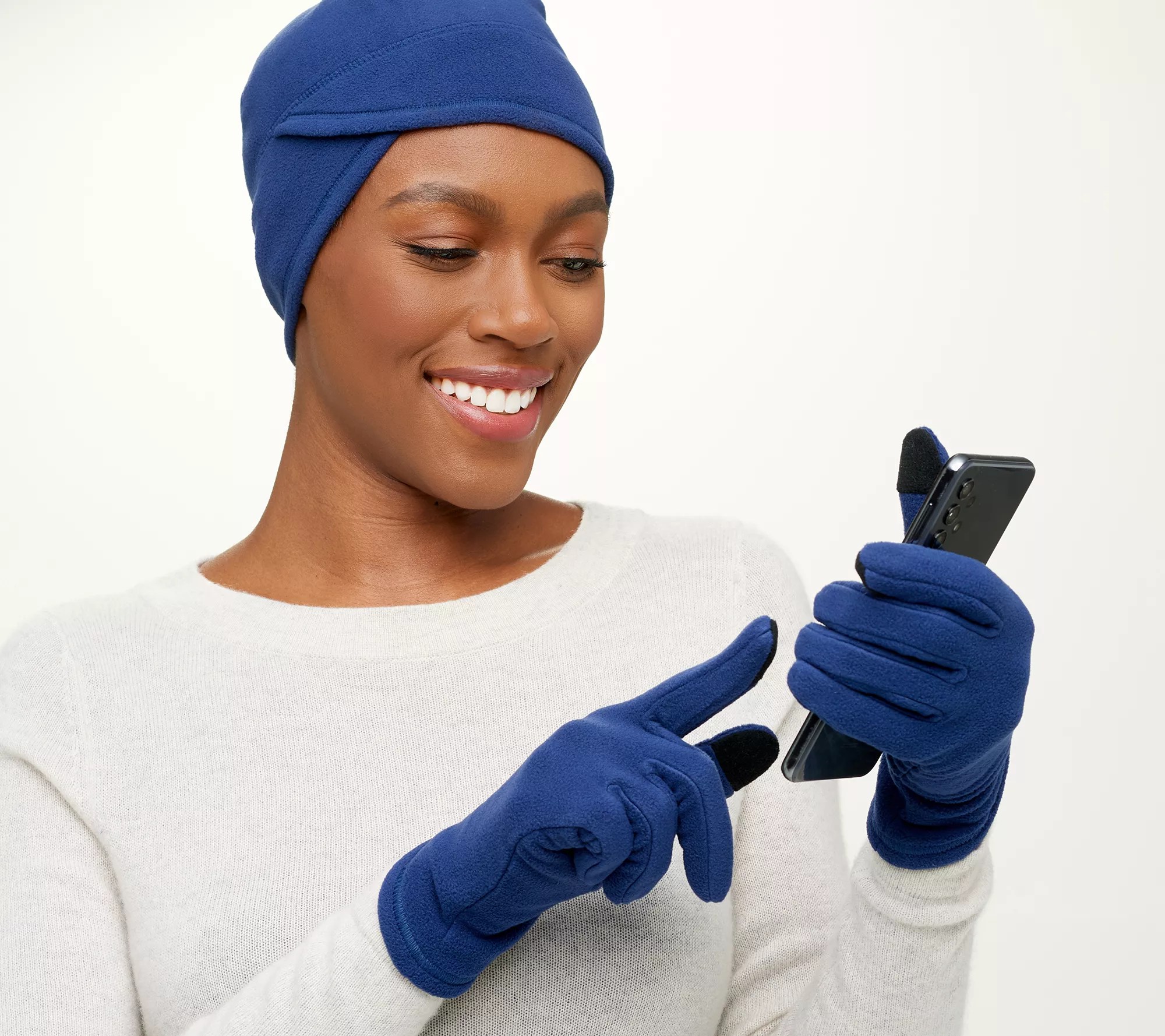 Lands End Fleece Hat and Glove Set