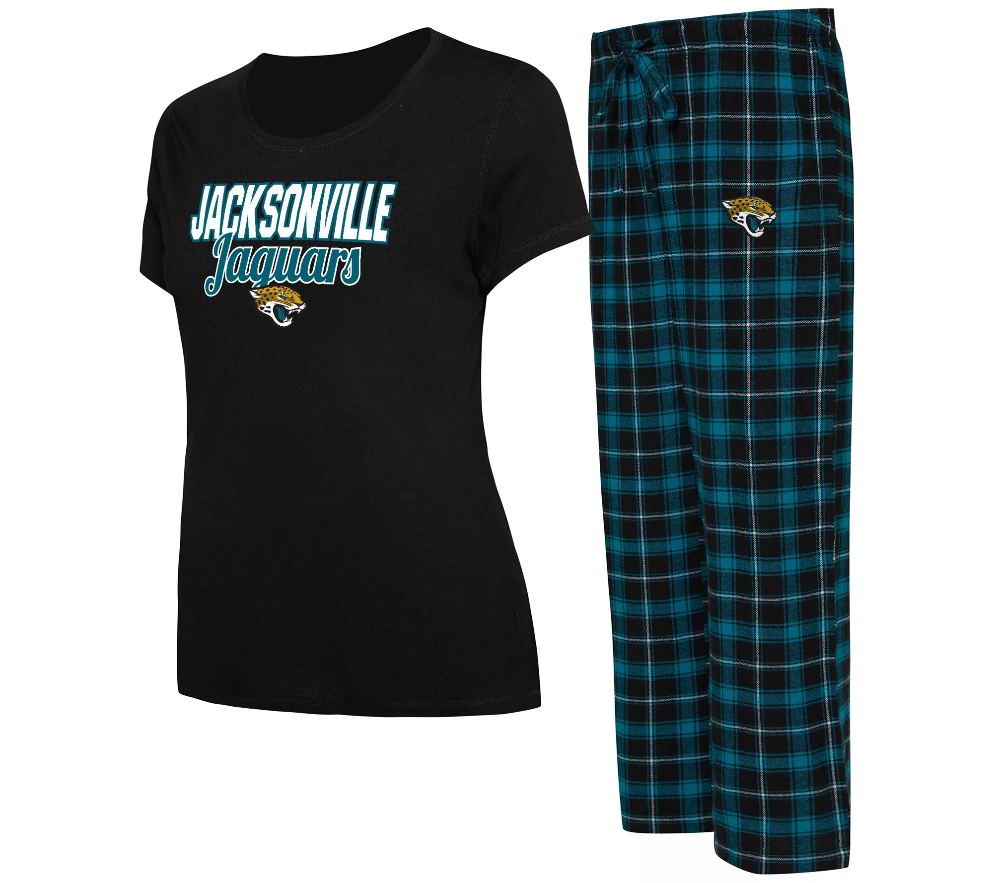 NFL Women's ShortSleeve Tee & Flannel Pajama Set