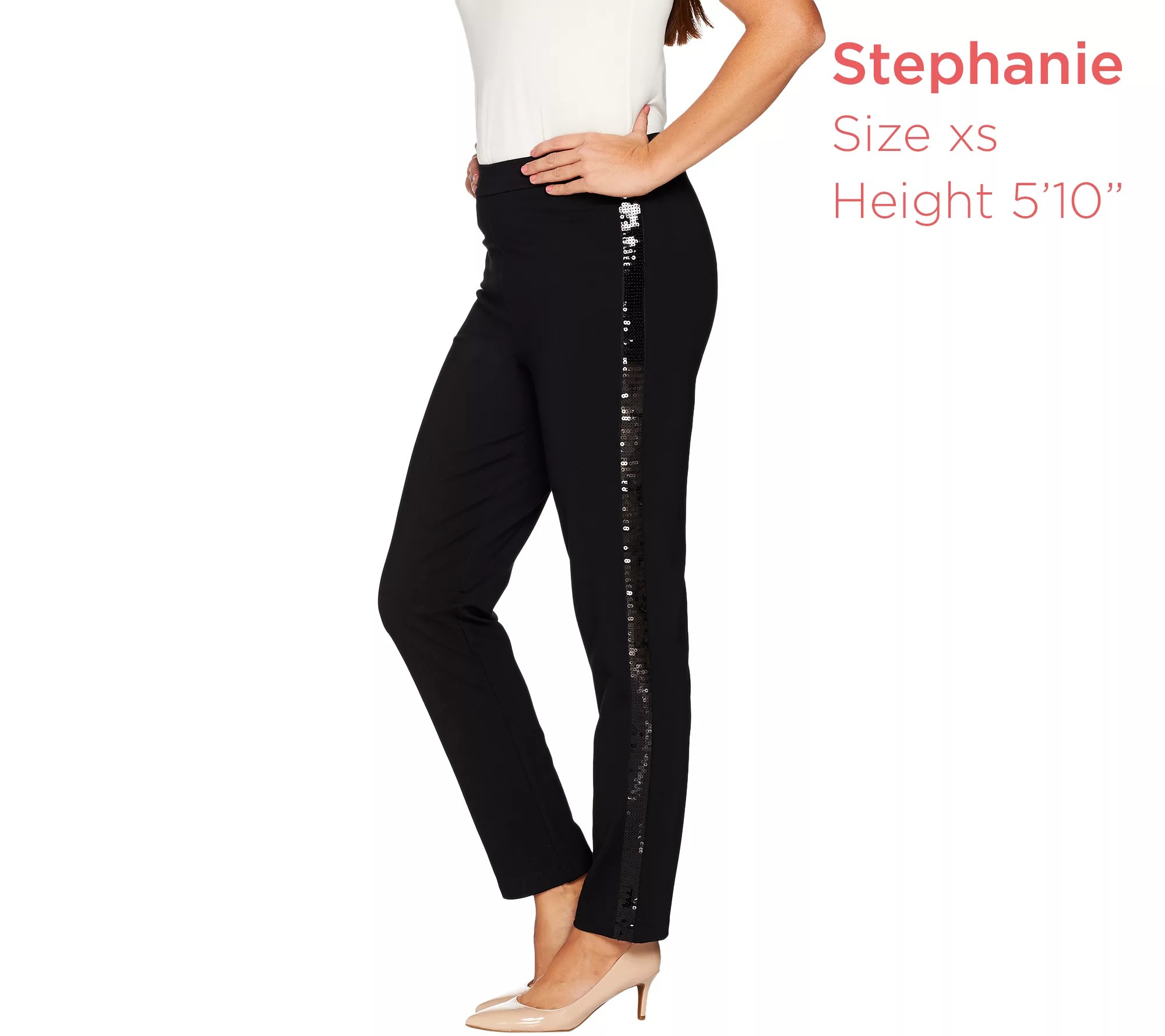 "As Is" Joan Rivers Regular Joan's Signature Ankle Pants w/Sequin