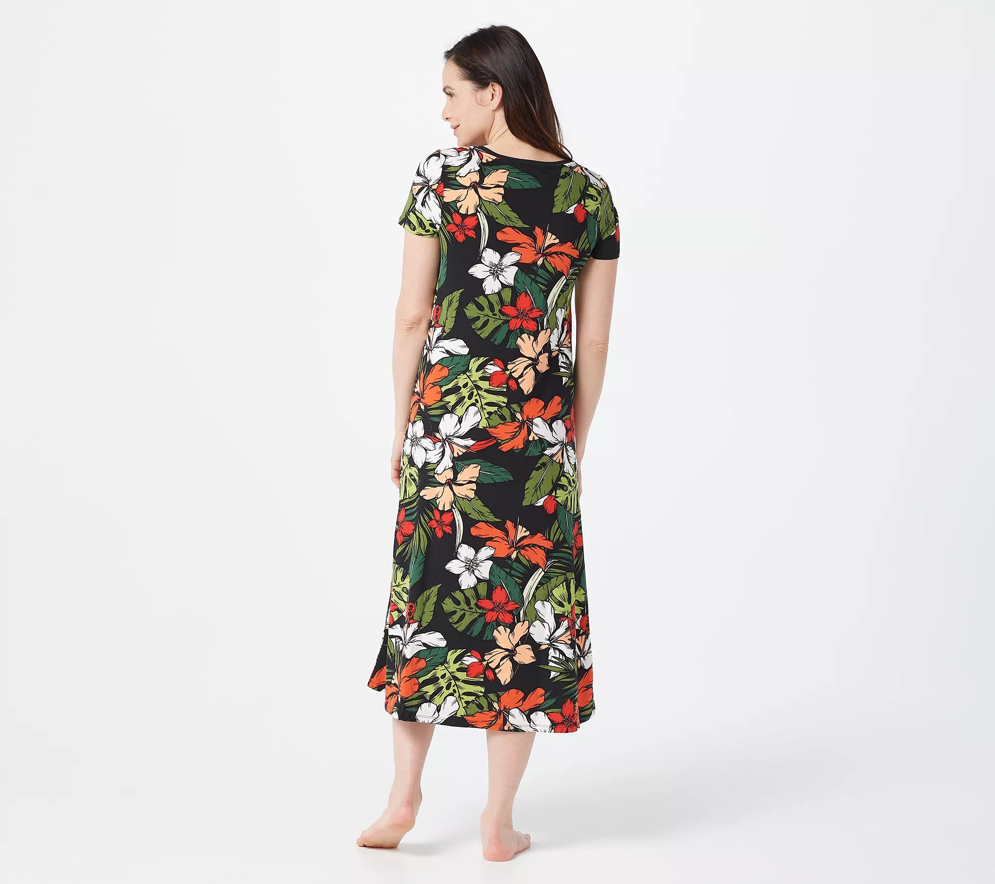 Cuddl Duds Flexwear Short Sleeve Maxi Dress
