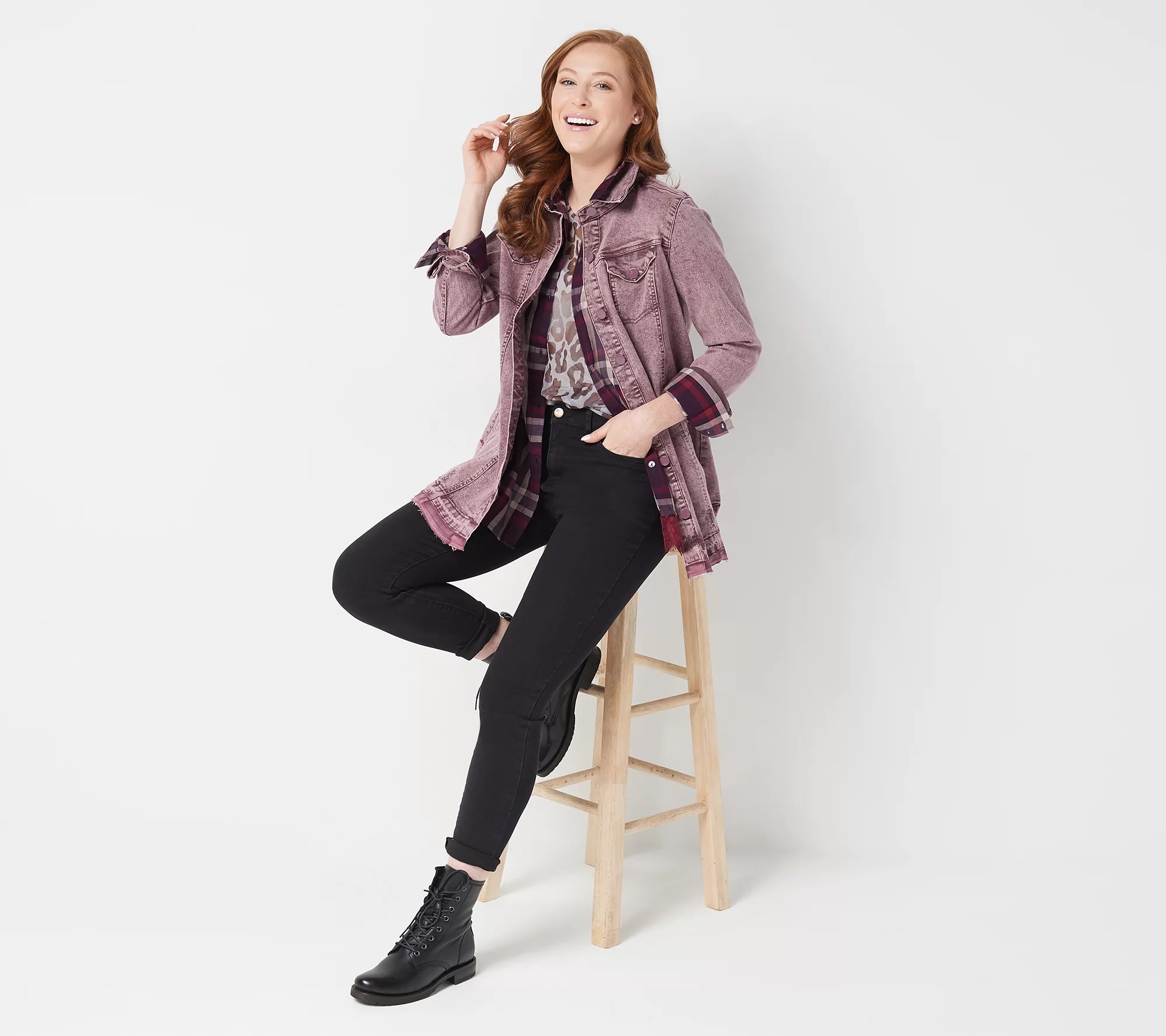 "As Is" LOGO by Lori Goldstein Button Front Denim Jacket w/ Released