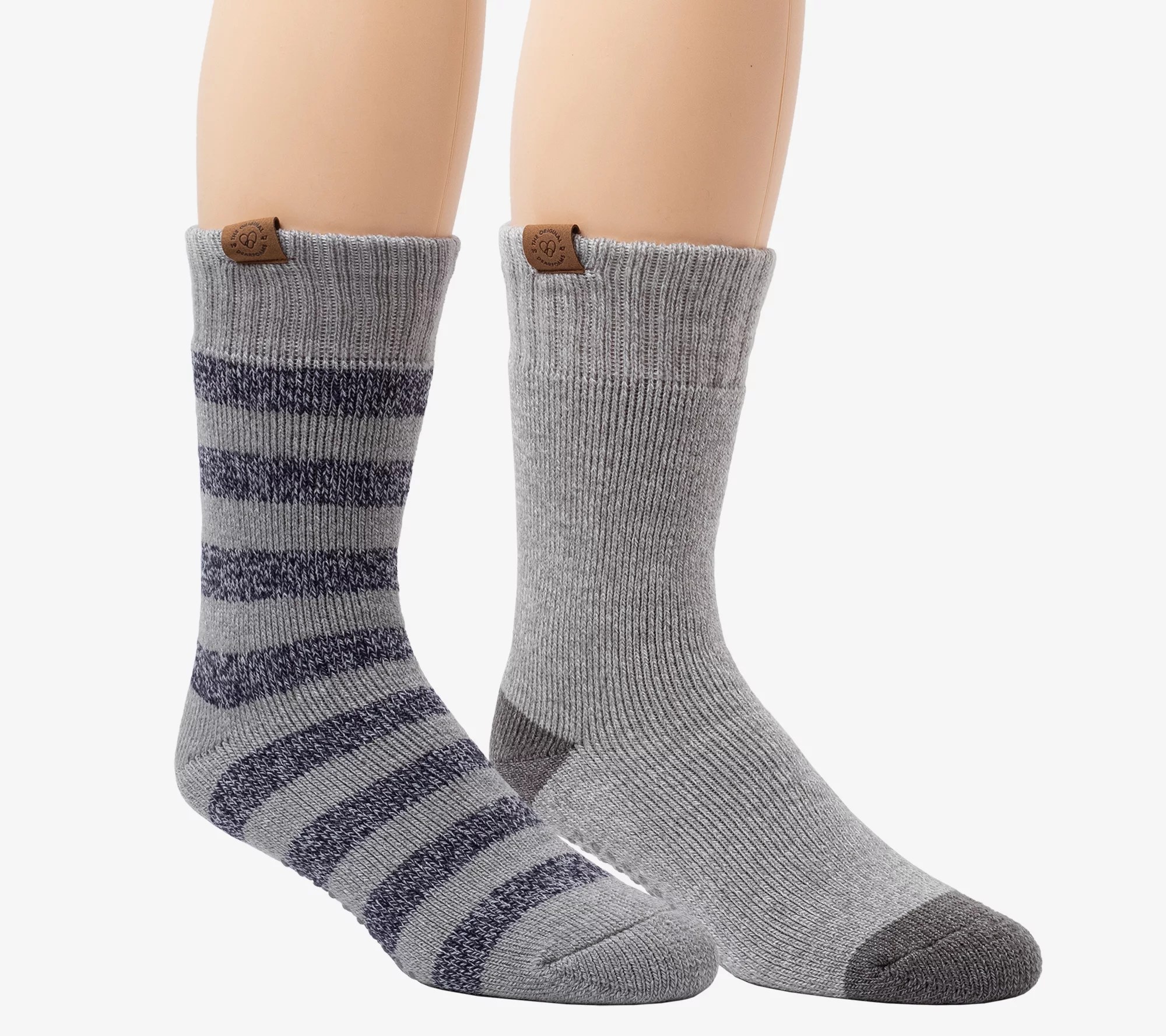 Dearfoams Men's Rugby Full Terry Lounge Crew W/ Grippers