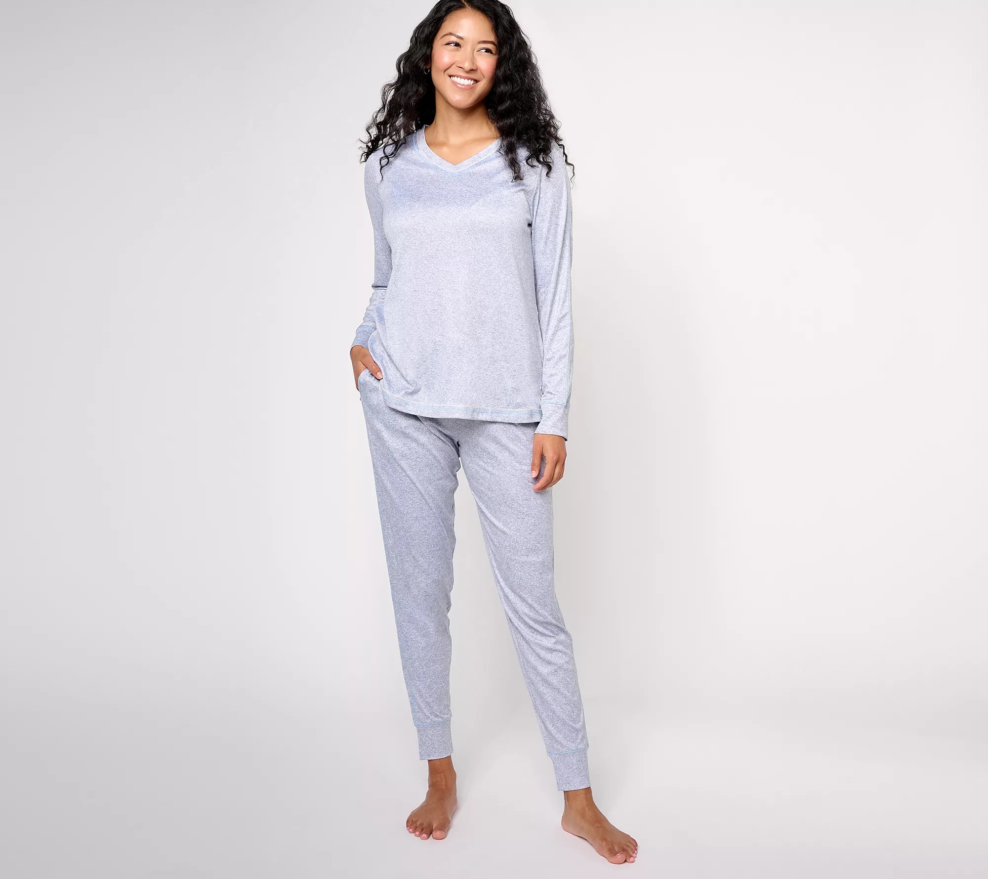 Cuddl Duds Regular Sound Sleep Pajama Set with Stitch Detail