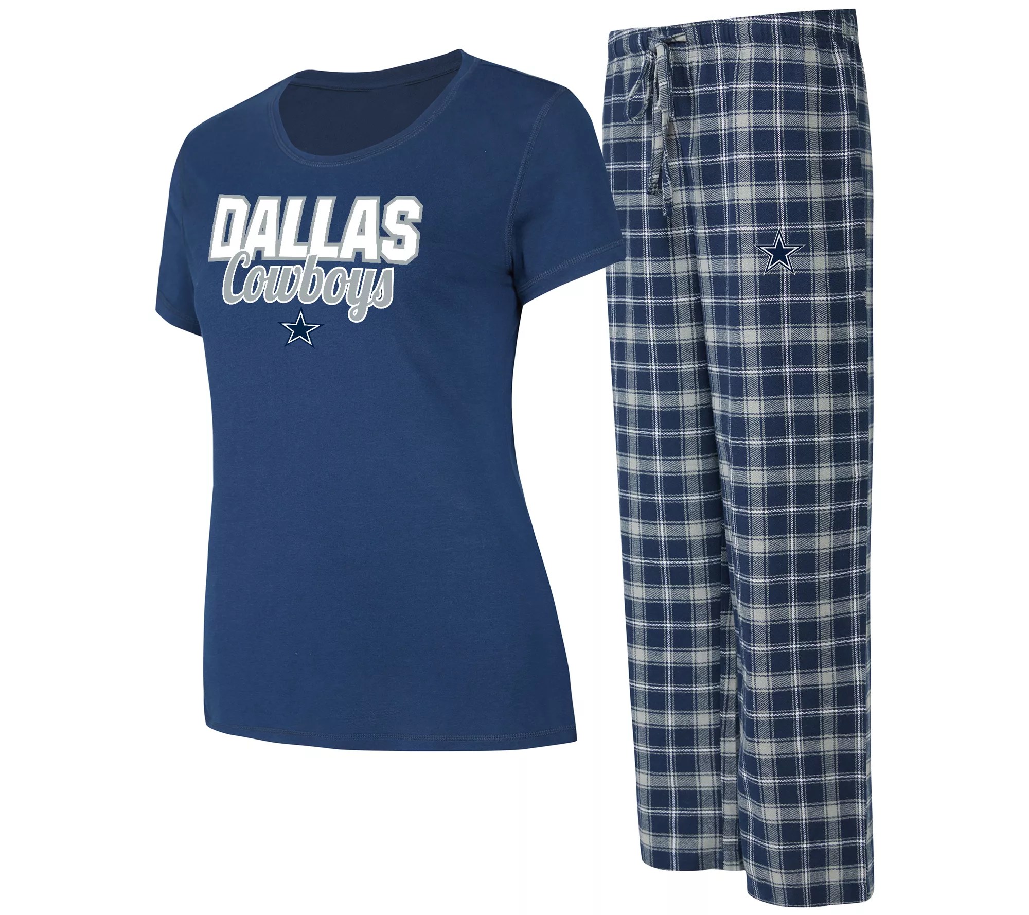 NFL Dallas Women's Short Sleeve Flannel Pajama Set