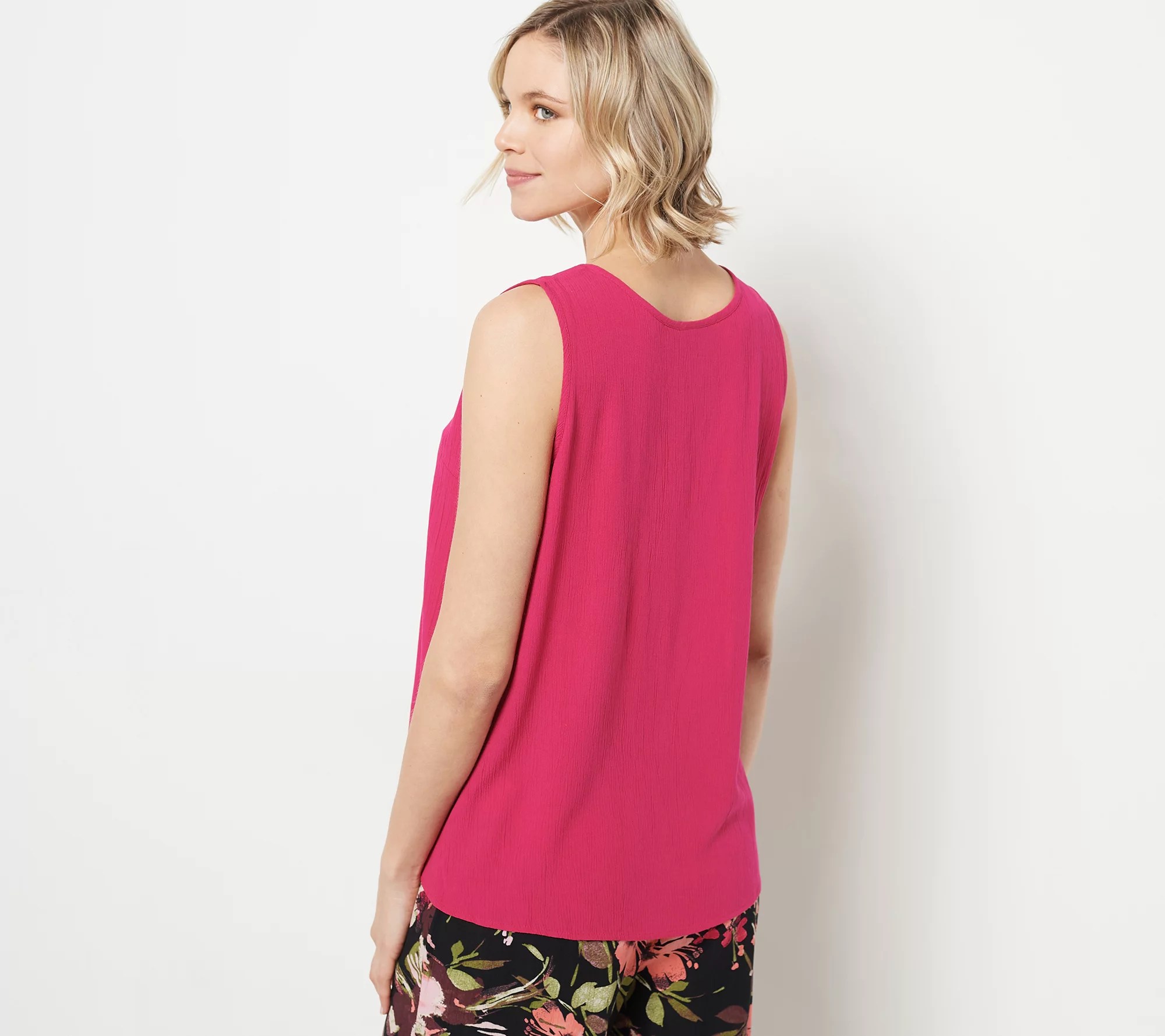 Denim & Co. Beach Woven Tank Top CoverUp