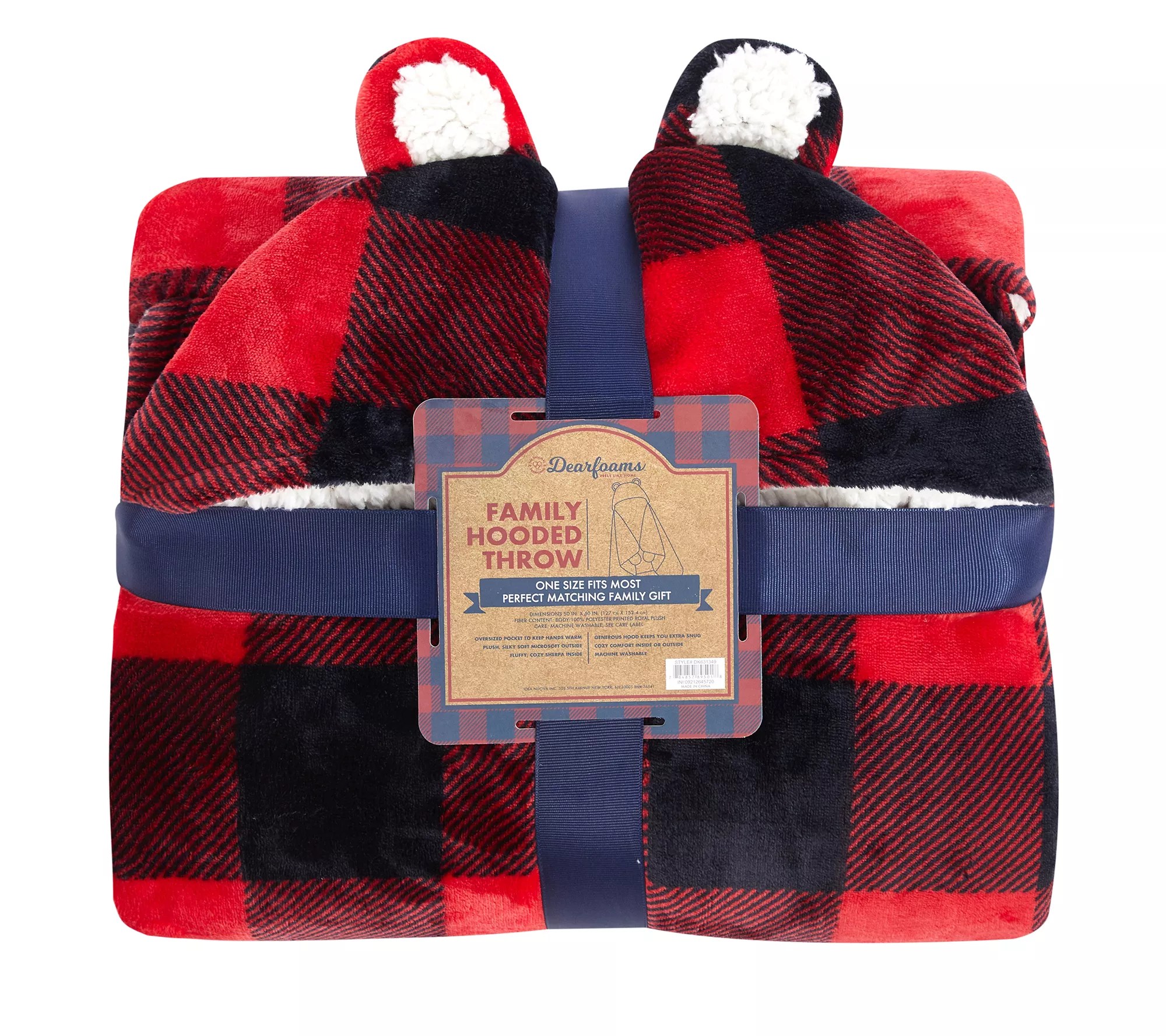 Dearfoams Family Hooded Throw