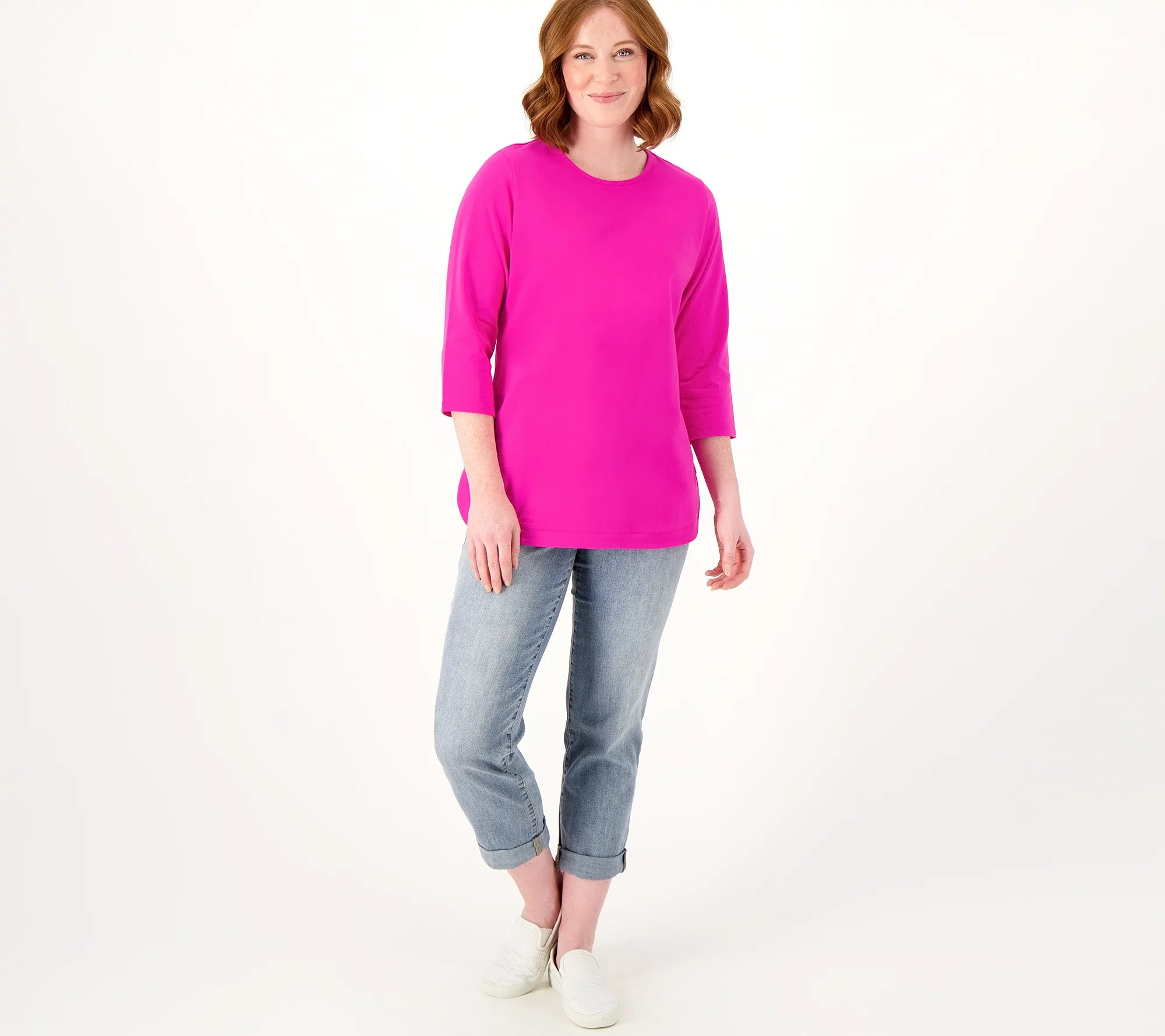 "As Is" Denim & Co. Regular Essentials Cotton Jersey Tunic