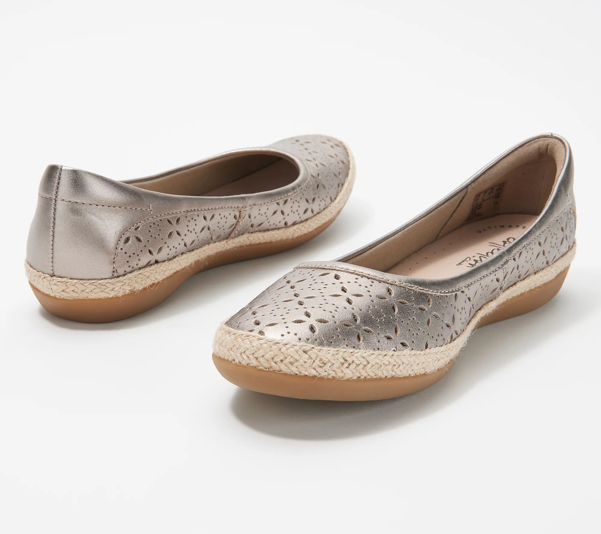 "As Is" Clarks Collection Perforated SlipOn Flats Danelly Art
