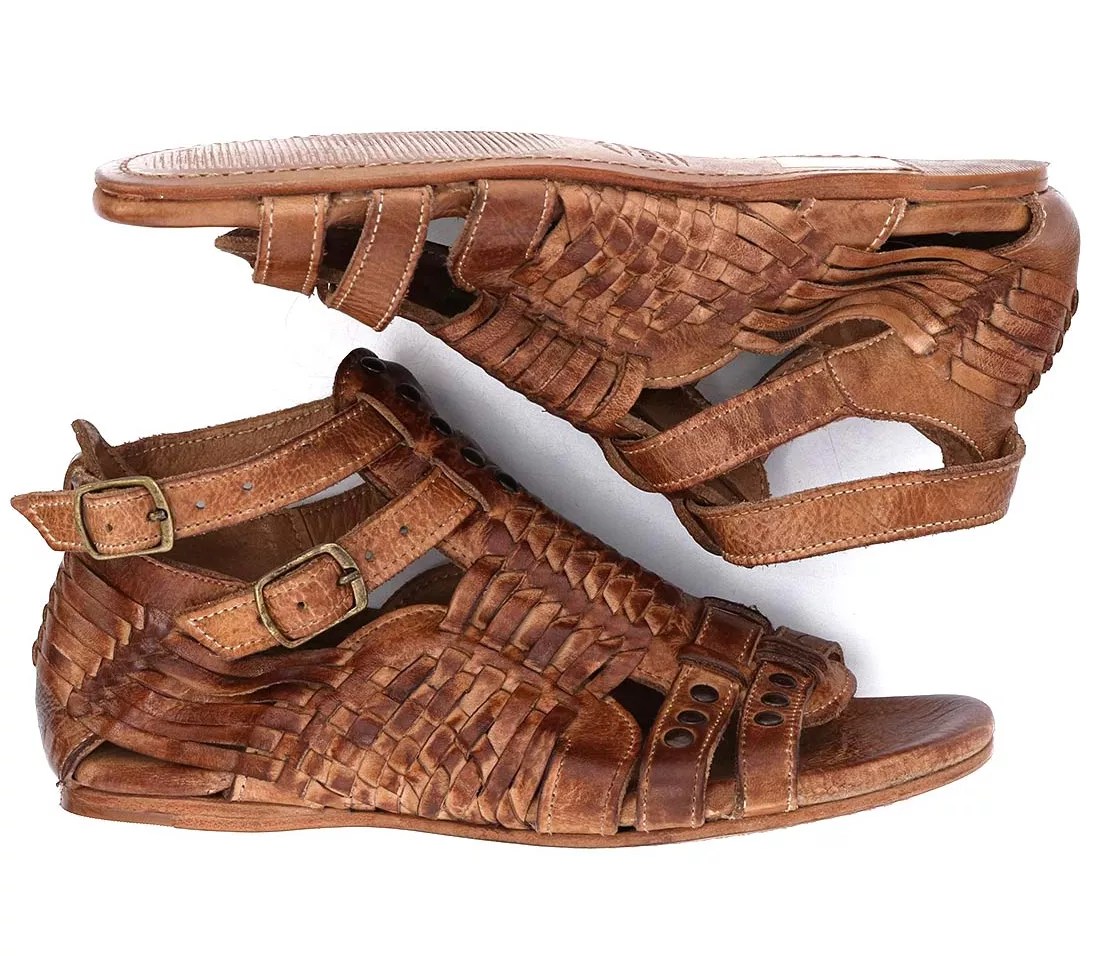 BED STU Leather Woven Huarache Sandals Claire