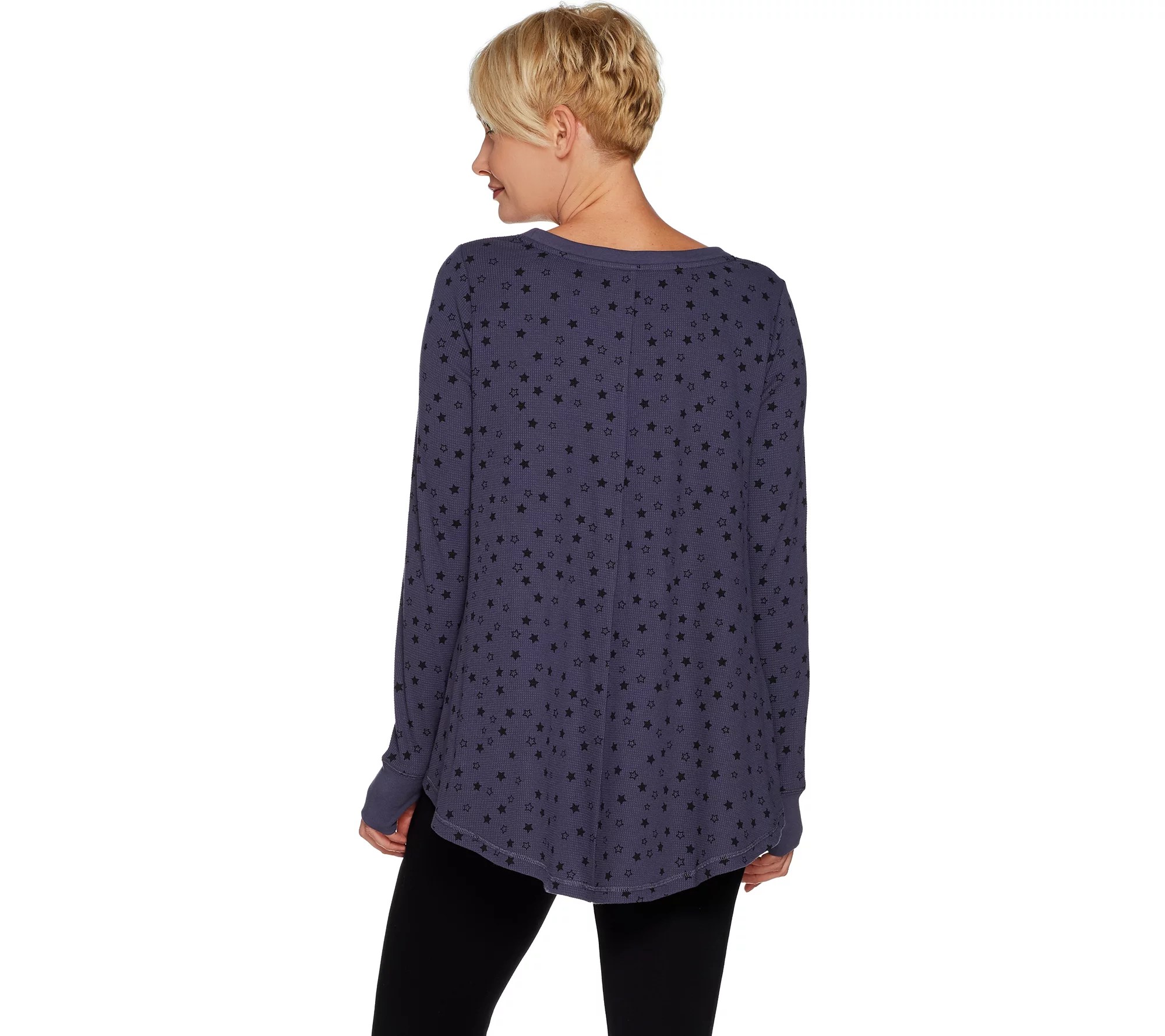 AnyBody Cozy Knit Waffle Swing Top