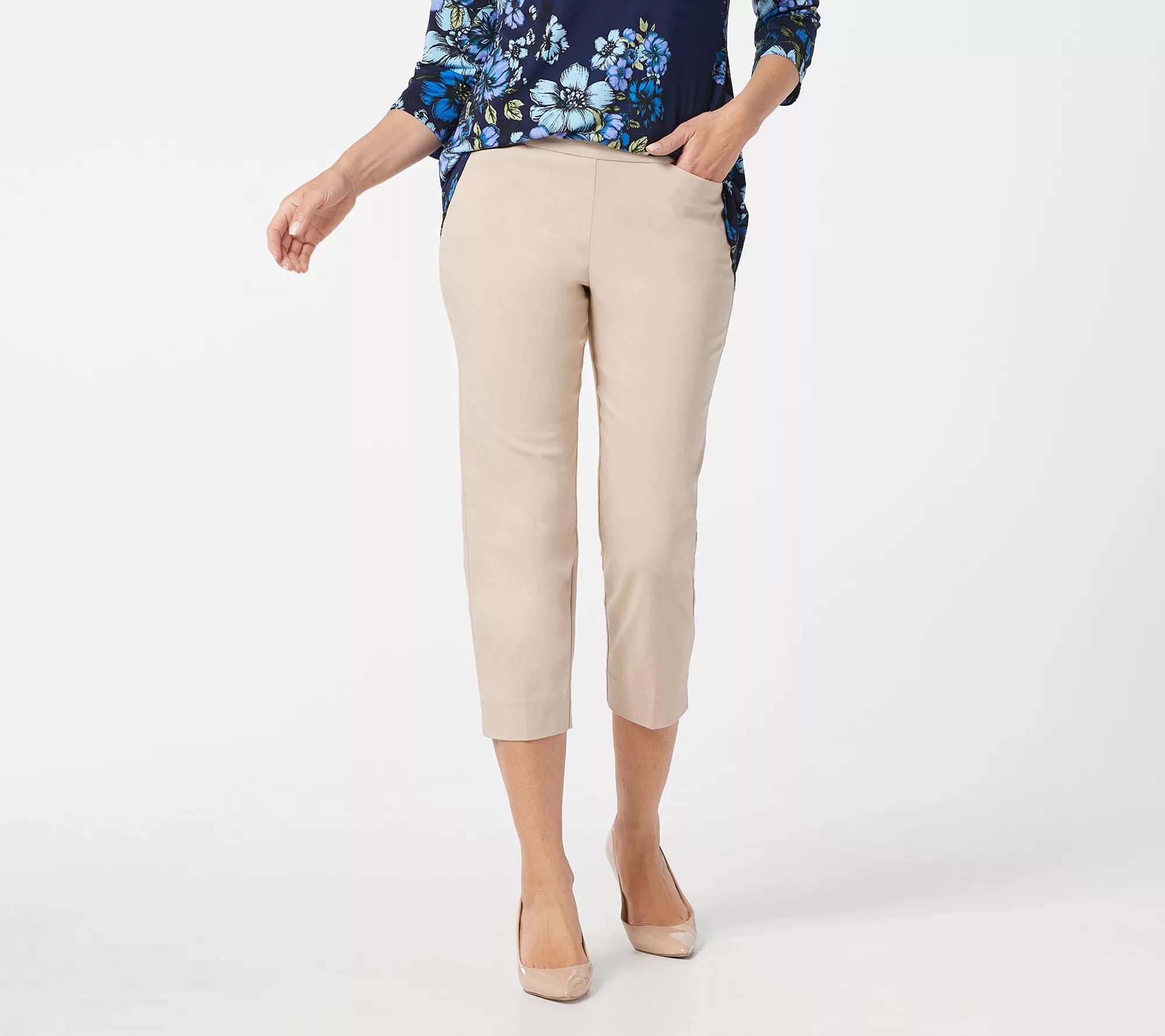 Susan Graver Uptown Stretch PullOn Crop Pants