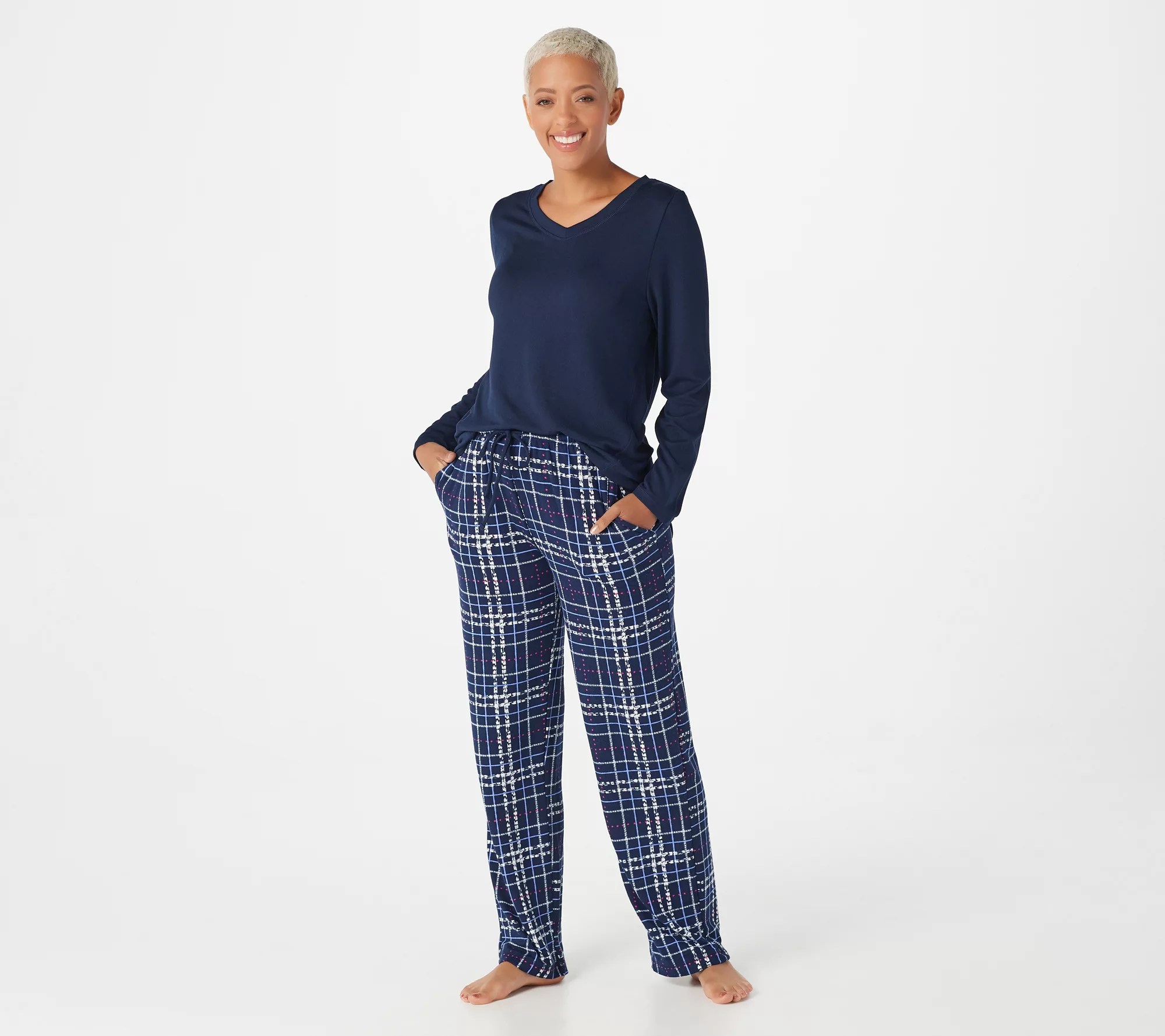 Carole Hochman Dottie Plaid Marshmallow Jersey Pajama Set