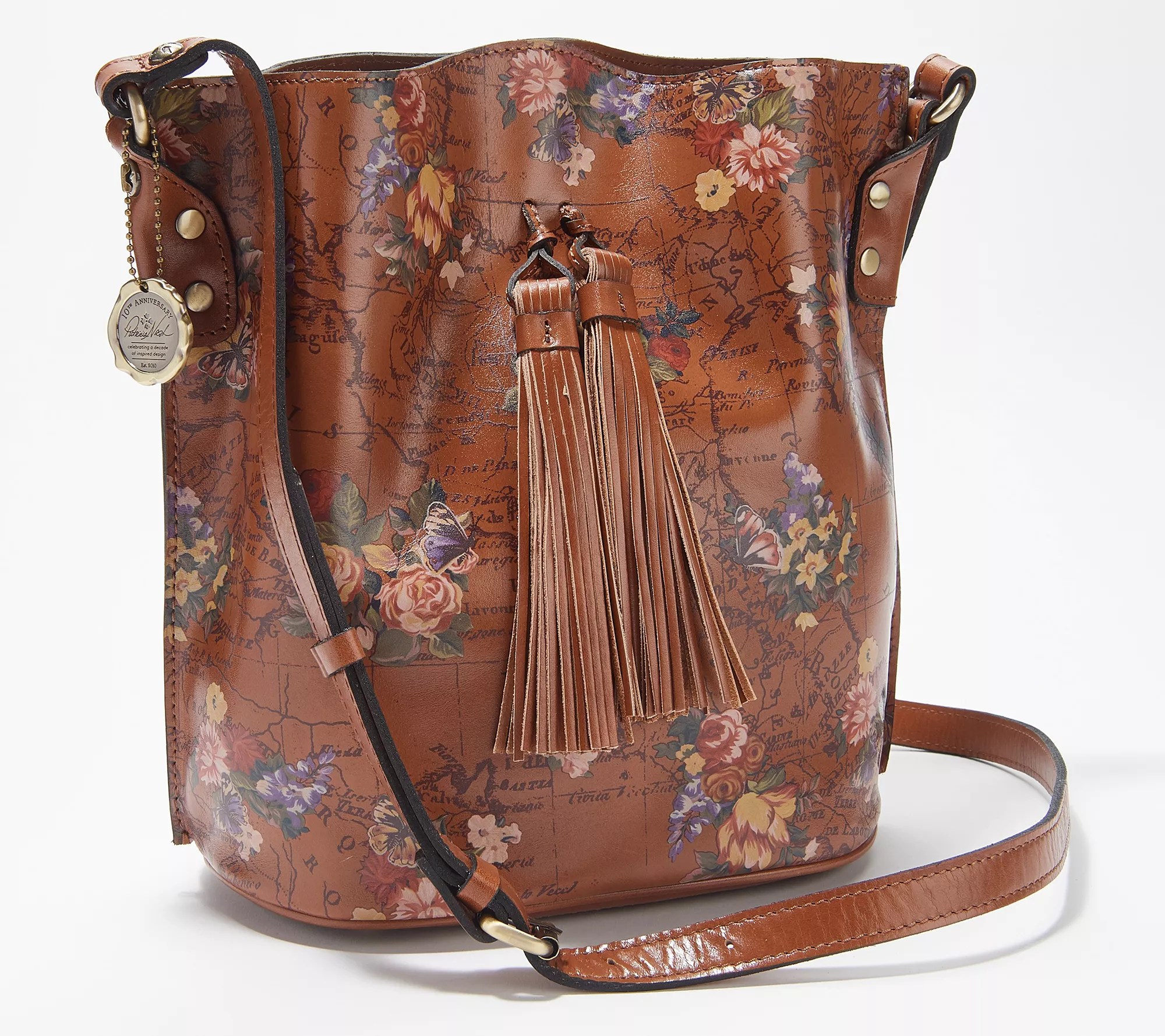 Patricia Nash Leather Accadia Bucket Crossbody
