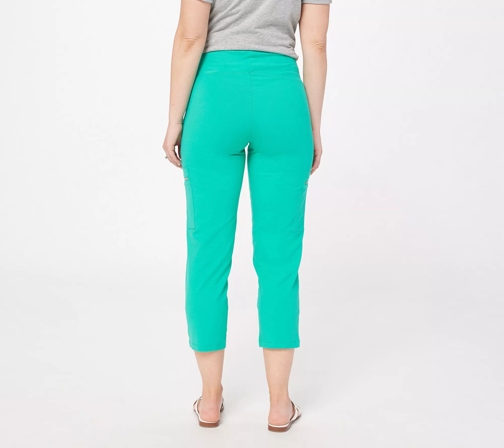 Women with Control Petite Tummy Control Zip Pocket Cargo Pant