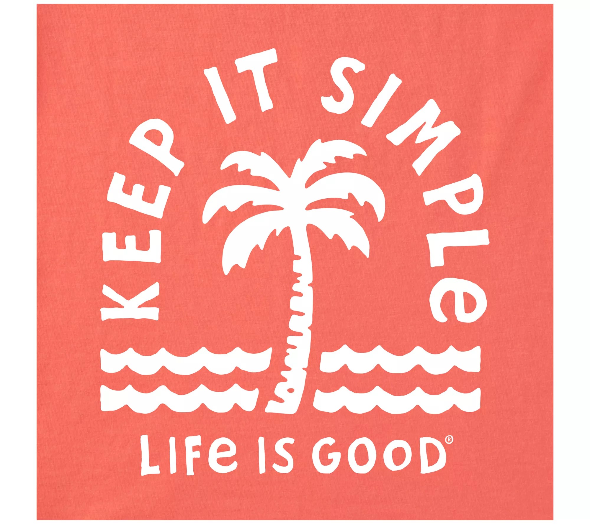 Life is Good Women's Keep It Simple Palm LS Cru sher Tee