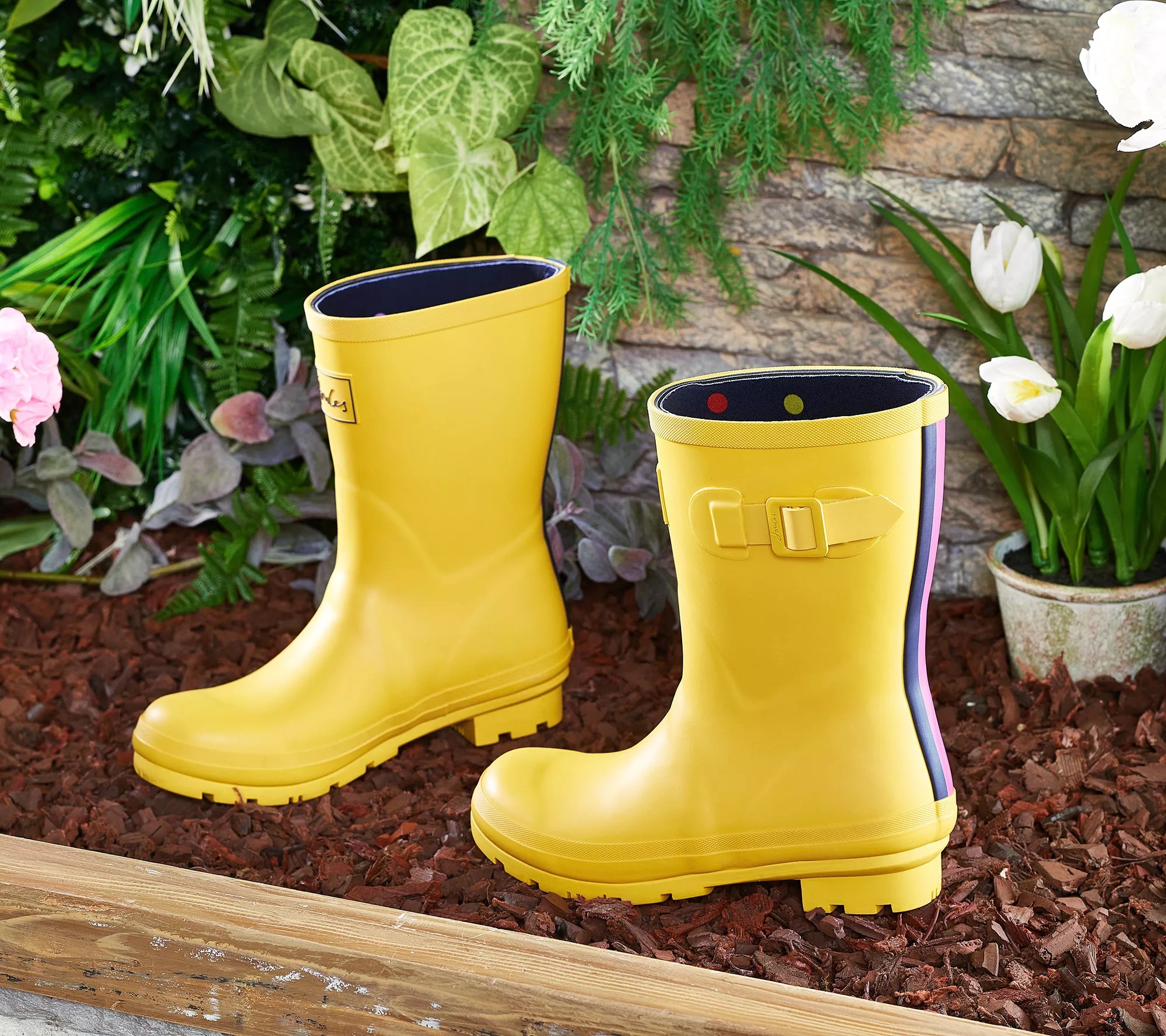 Joules Waterproof Mid Rain Boots Kelly Neoprene Welly