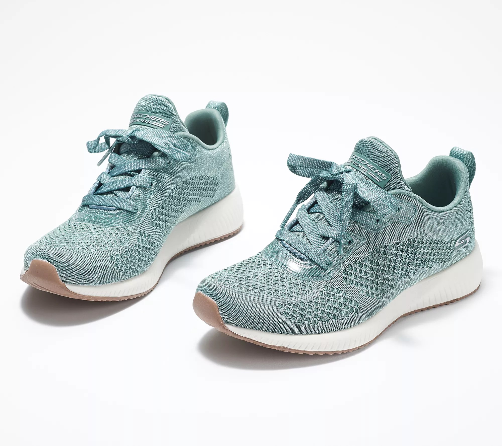 Skechers BOBS Sparkle Knit LaceUp Sneakers Squad Glitz