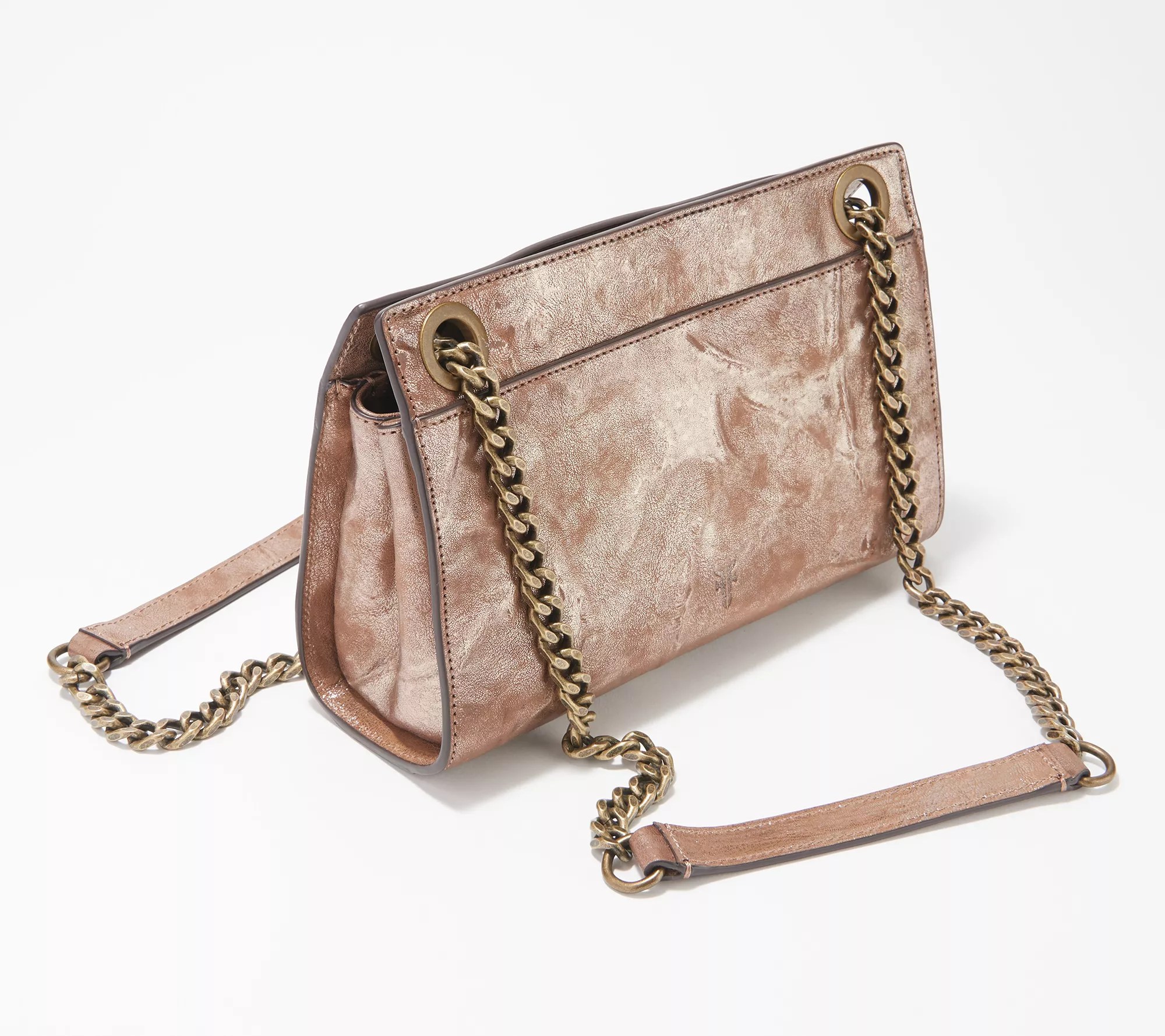 Frye Metallic Leather Ella Double Handle Crossbody