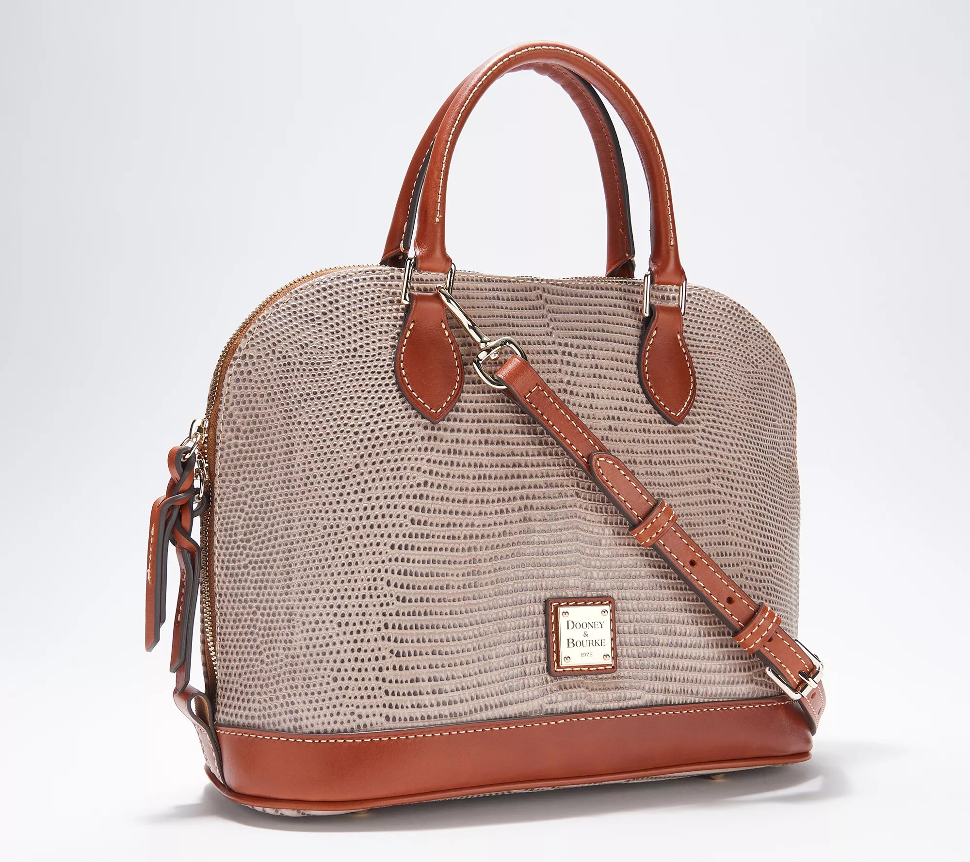 Dooney & Bourke Lizard Leather Zip Zip Satchel