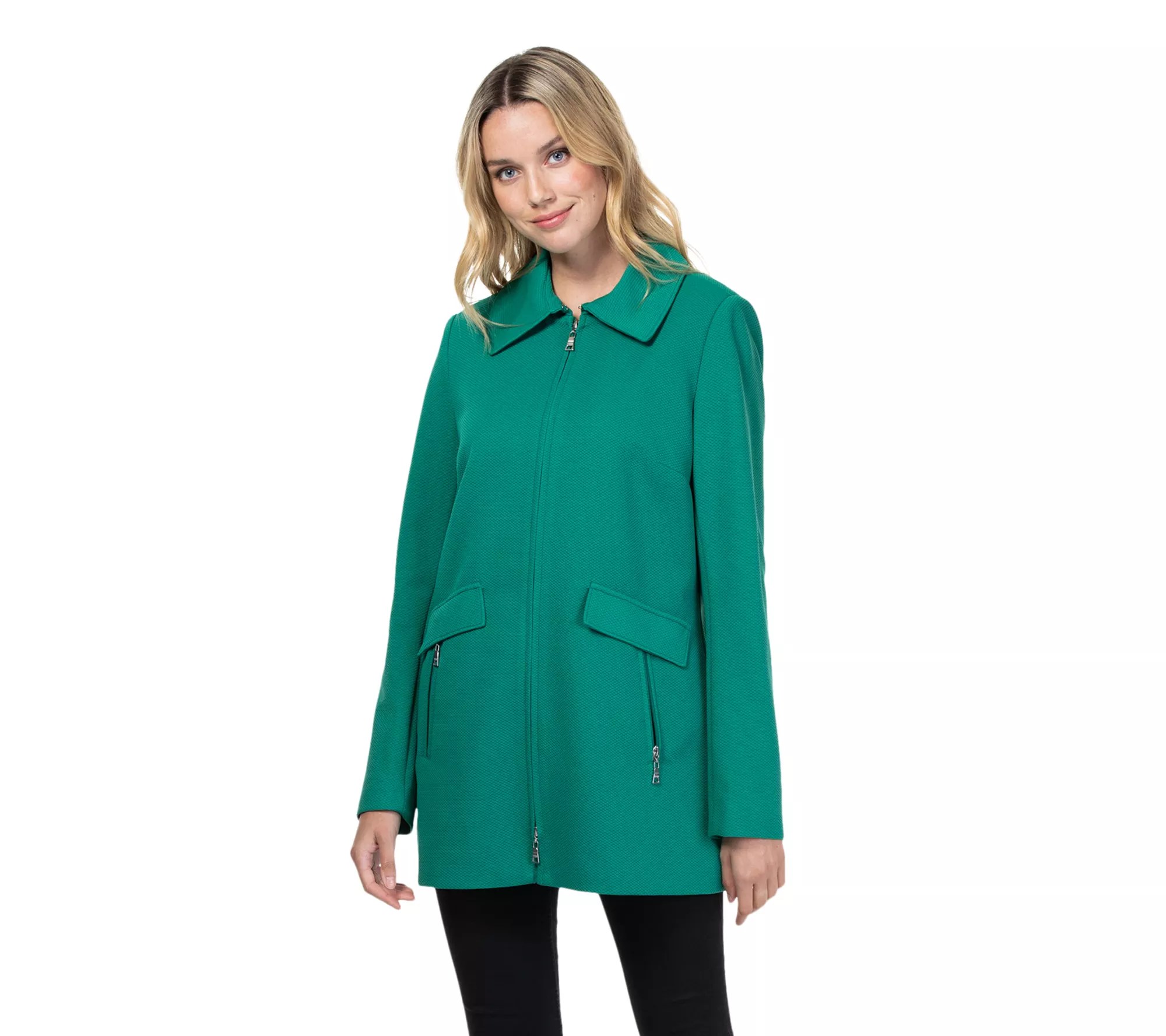 Nuage Stretch Textured Jacket with Shirt Collar