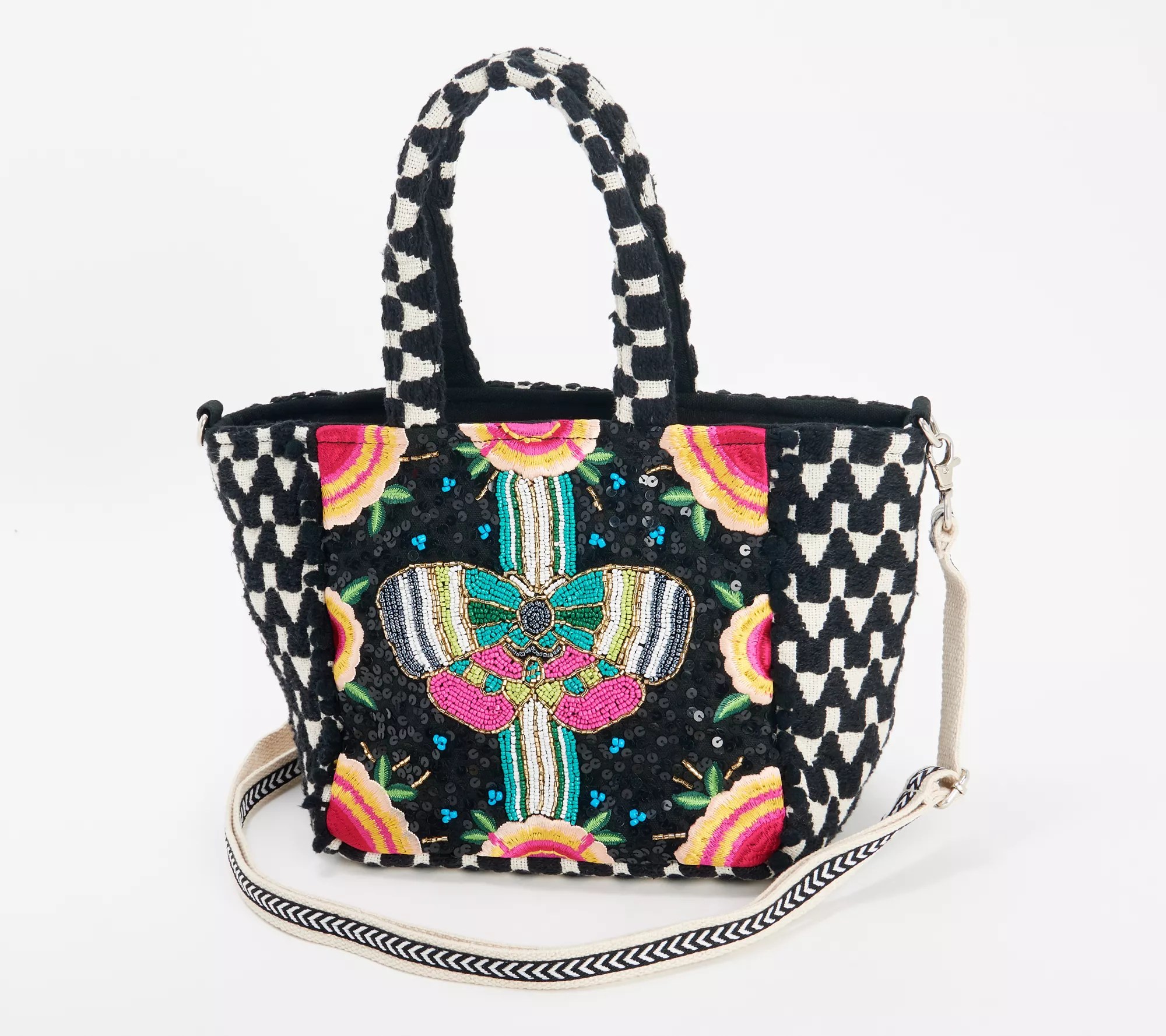 America & Beyond Mini Embellished Tote with Crossbody Strap