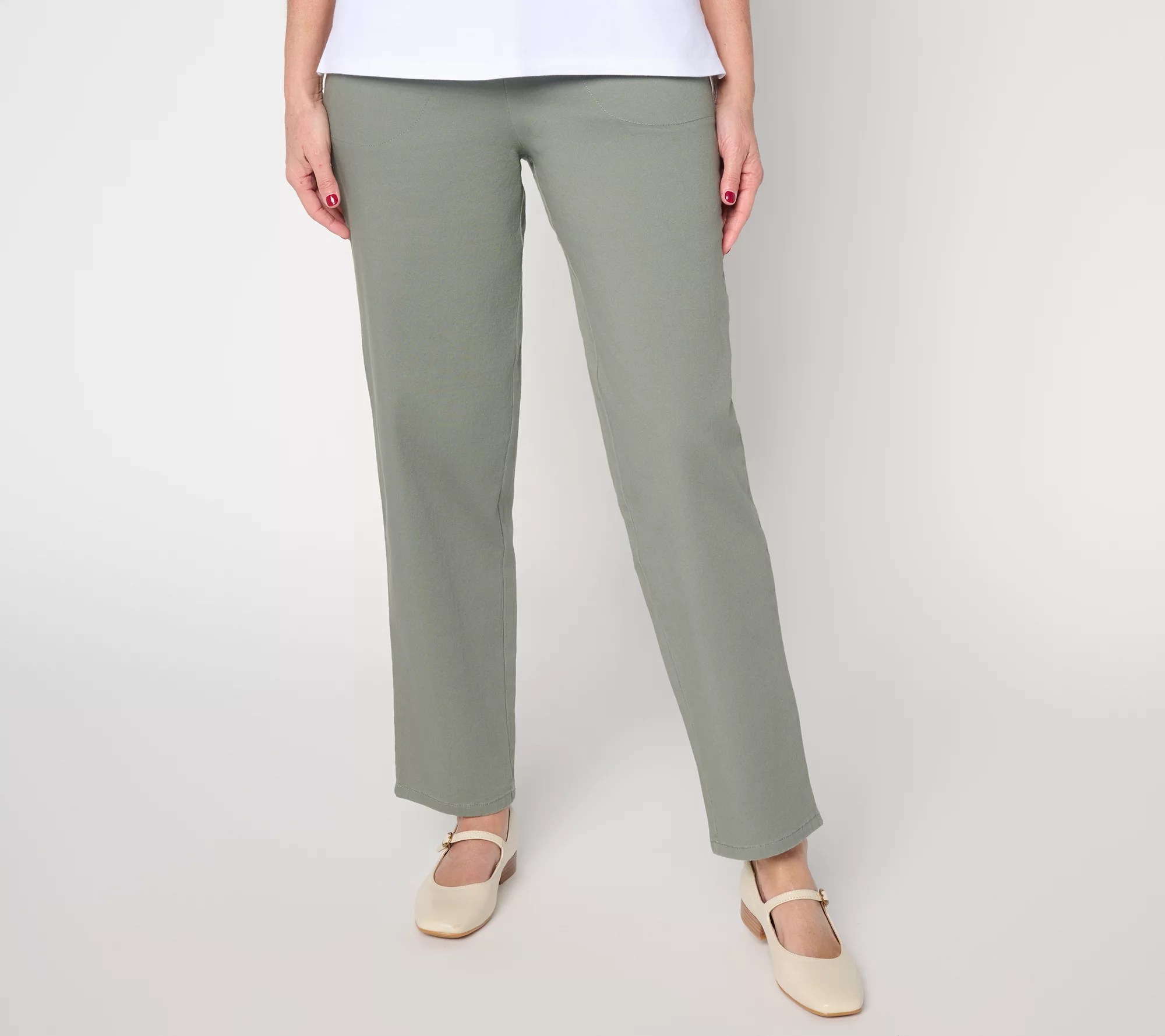 Denim & Co. Original Waist Stretch Regular Side Pocket Pant Seasonal