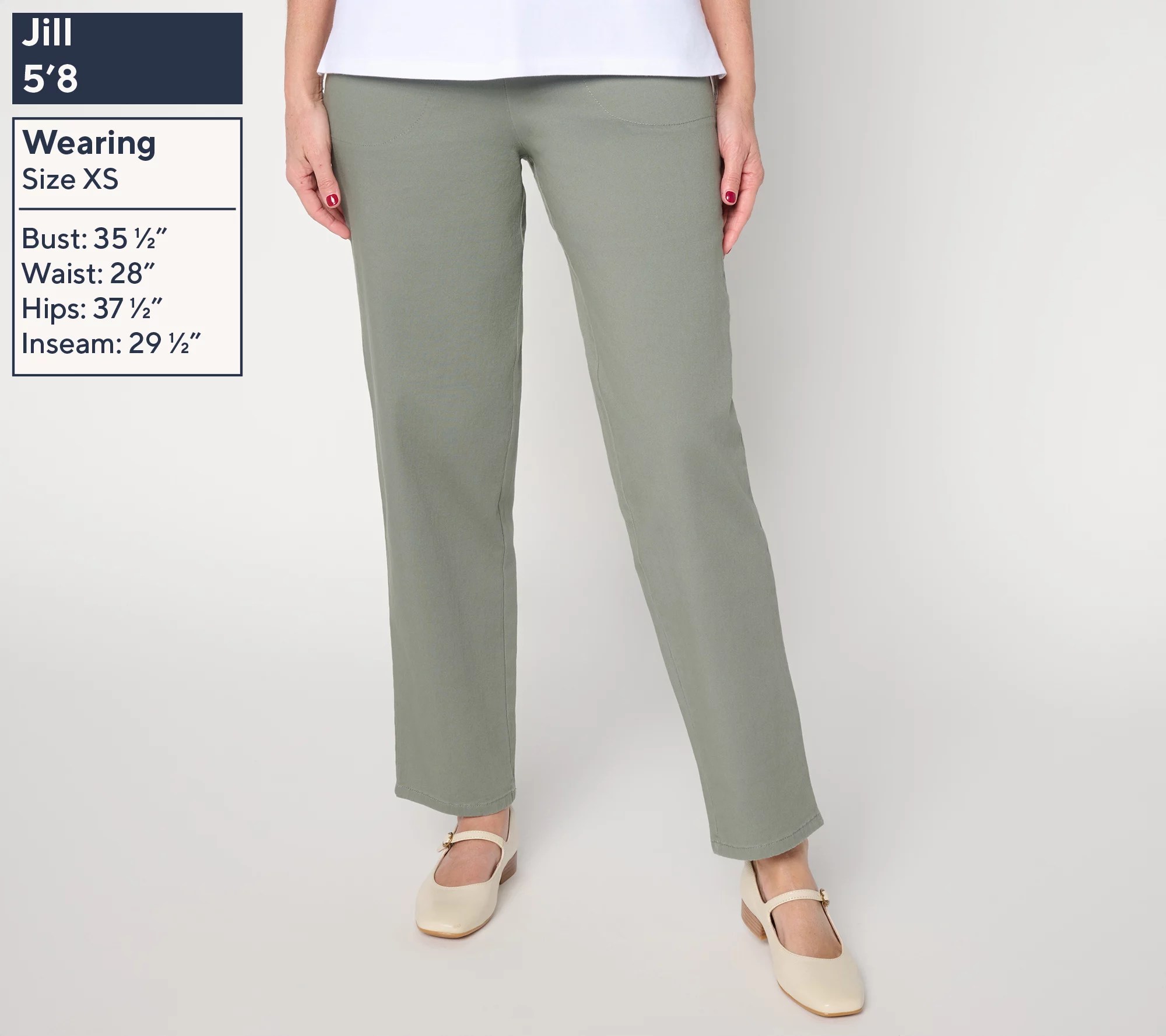 Denim & Co. Original Waist Stretch Regular Side Pocket Pant Seasonal