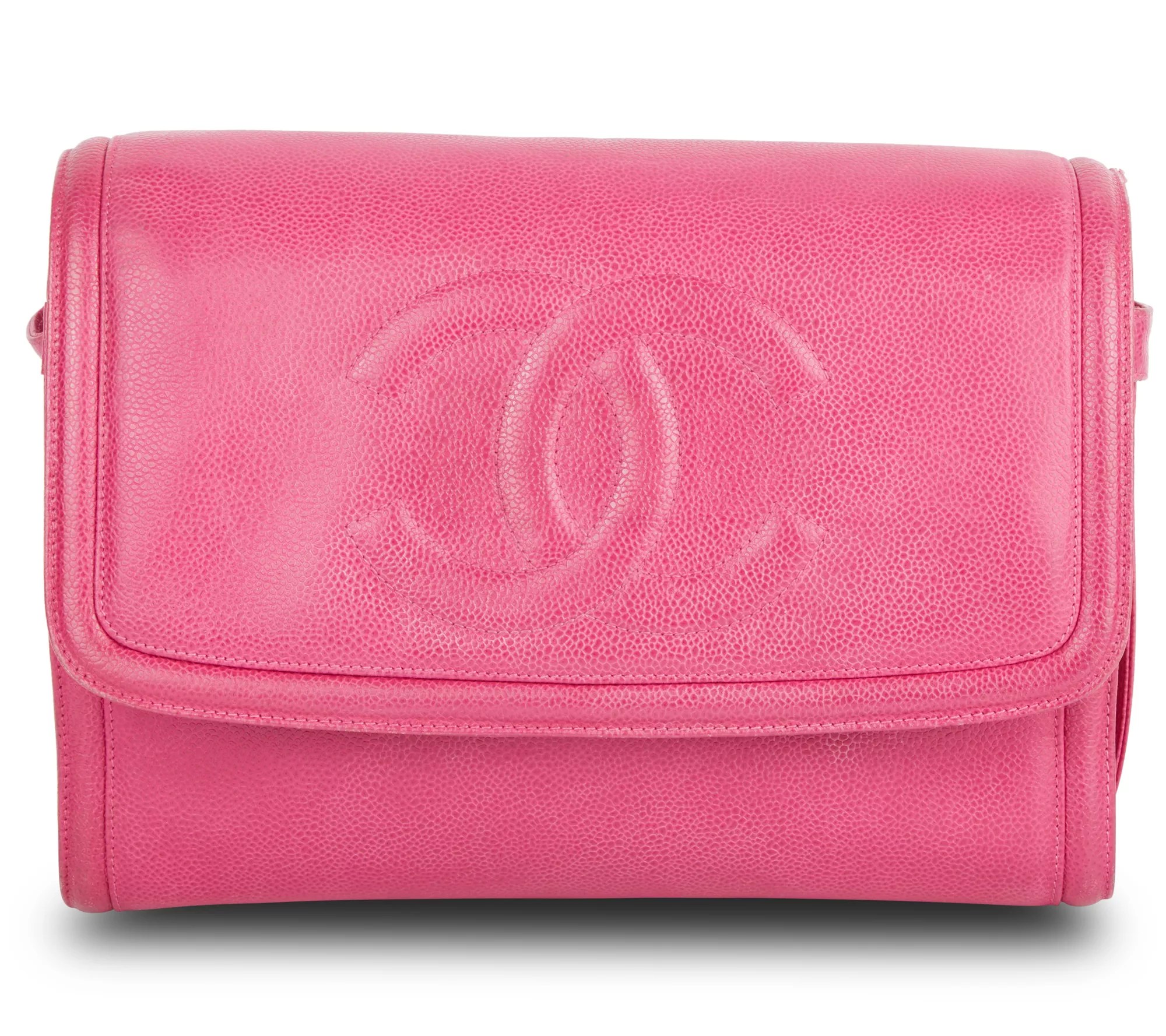 PreOwned Chanel Messenger Bag Caviar Hot Pink