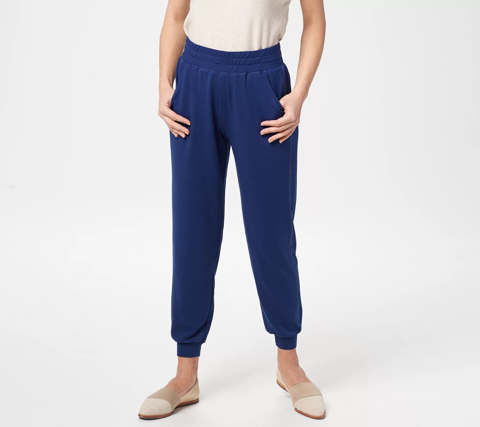 "As Is" Quacker Factory Anytime Petite PullOn Jogger Pants