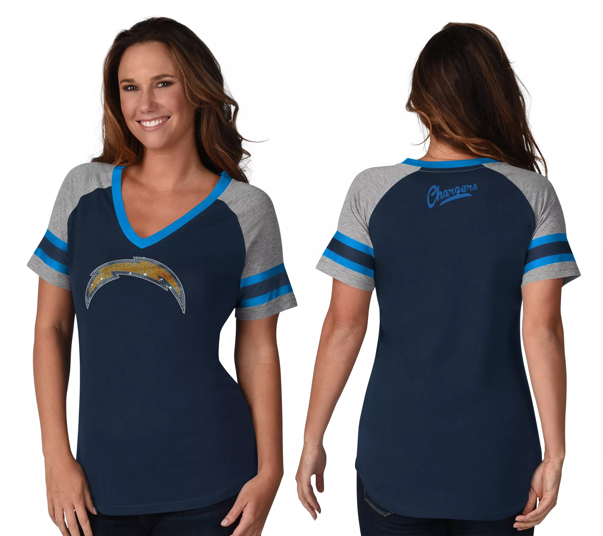 NFL Women's VNeck Bling TShirt