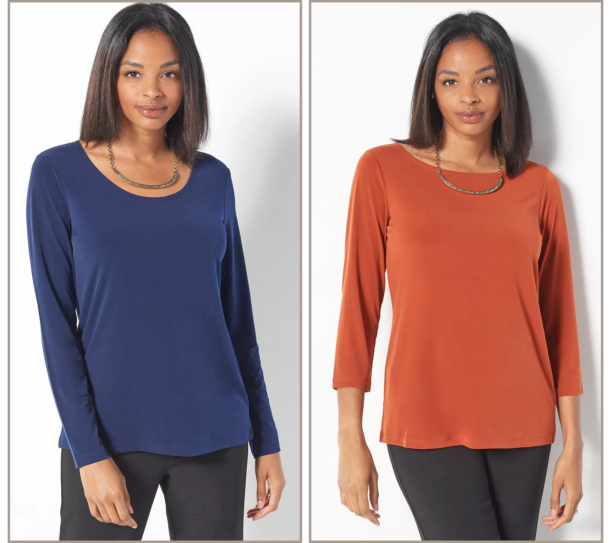 Susan Graver Modern Essentials Set of 2 Liquid Knit Tops
