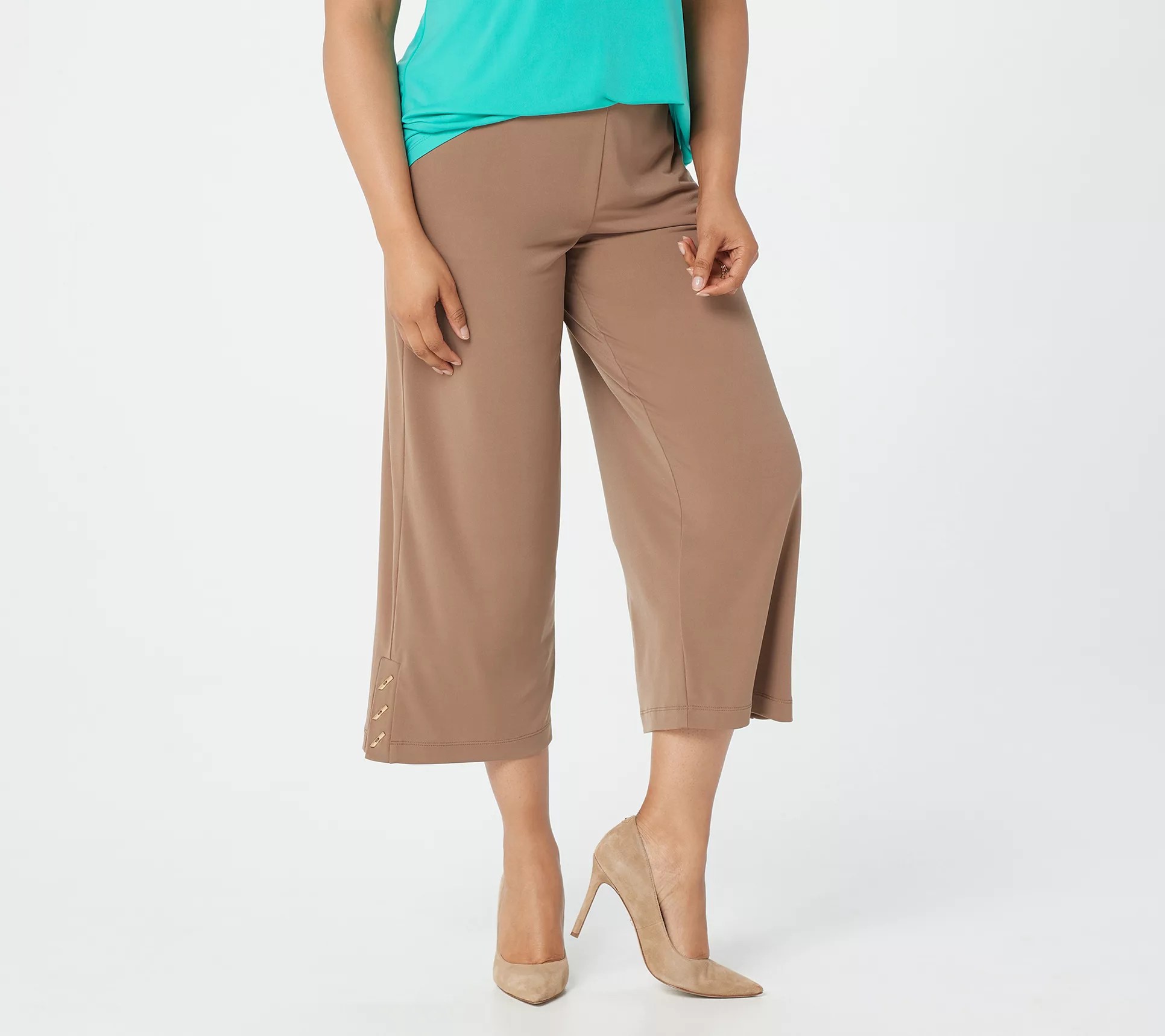 Susan Graver Regular Liquid Knit Pullon Crop Pants