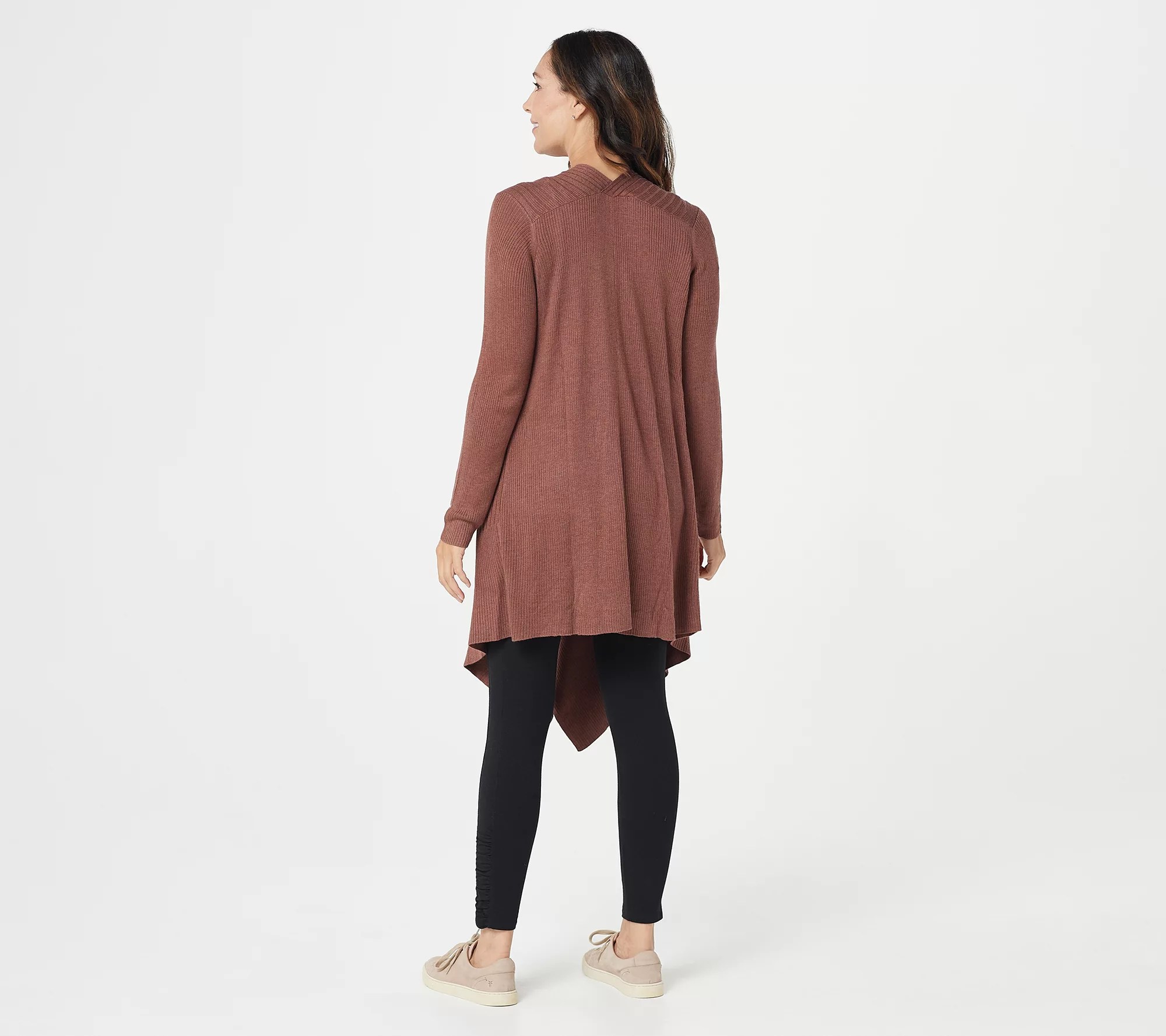 zuda Ecovero Open Front Cardigan with Rib Detail