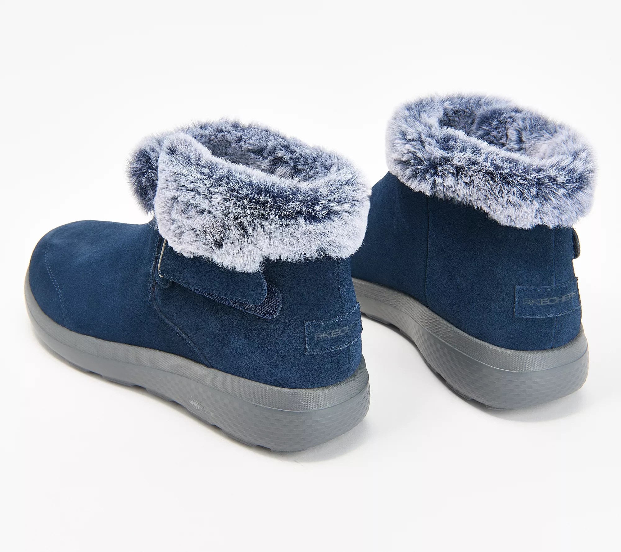 "As Is" Skechers On the GO City 2 Suede and Faux Fur Ankle Boots