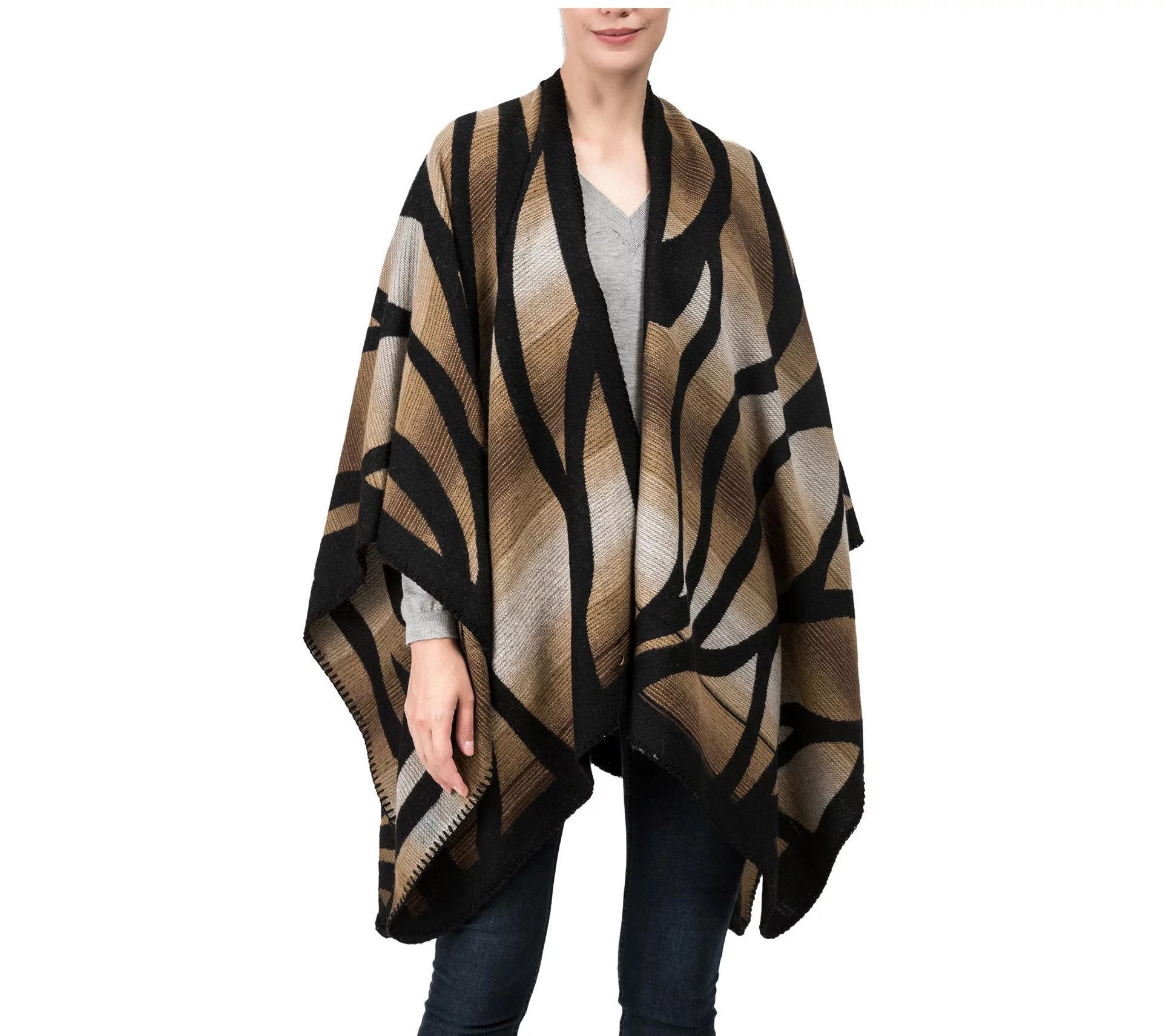 Glitzhome Uptown Downtown Poncho Shawl FashionWrap