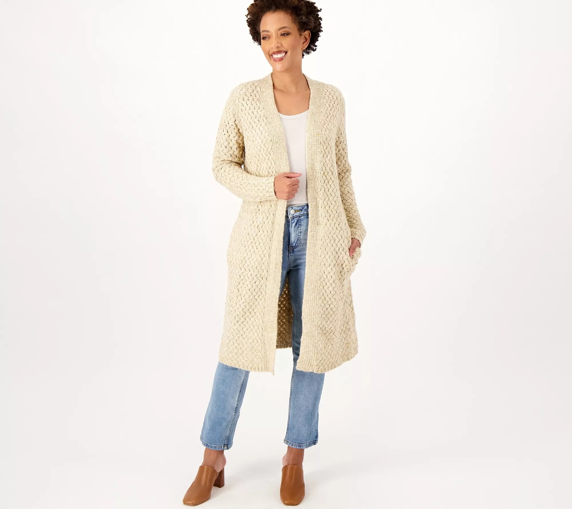 Side Stitch Open Front Long Cardicoat