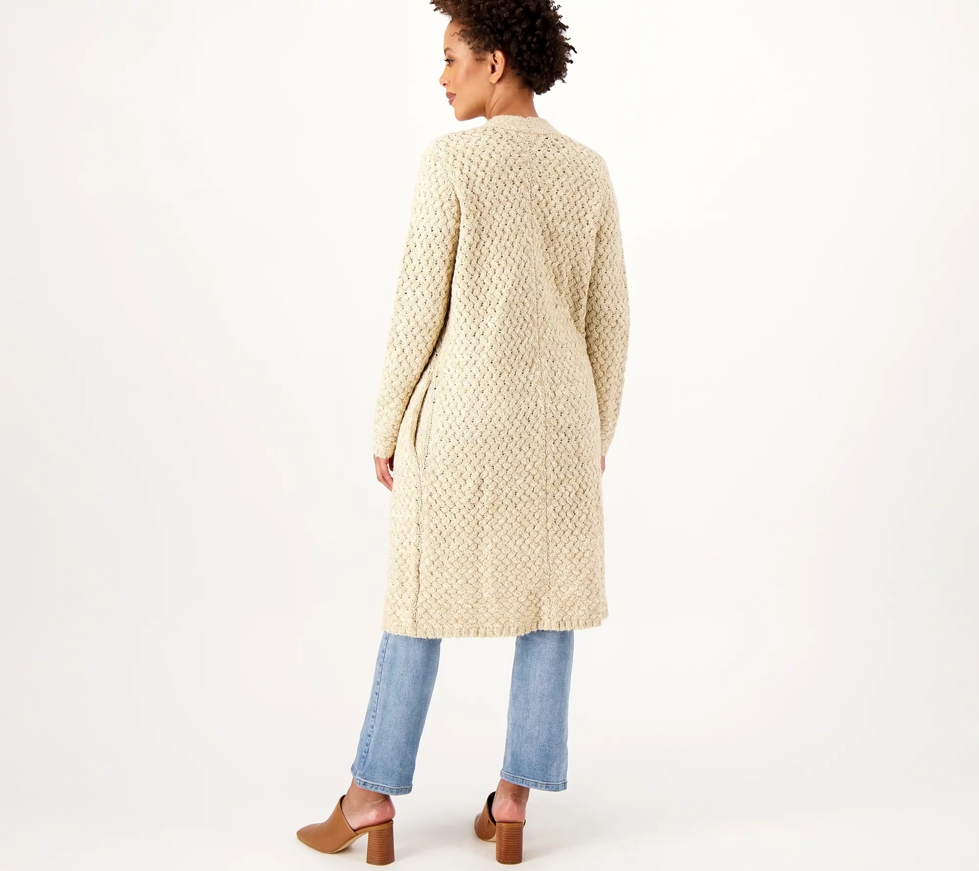 Side Stitch Open Front Long Cardicoat