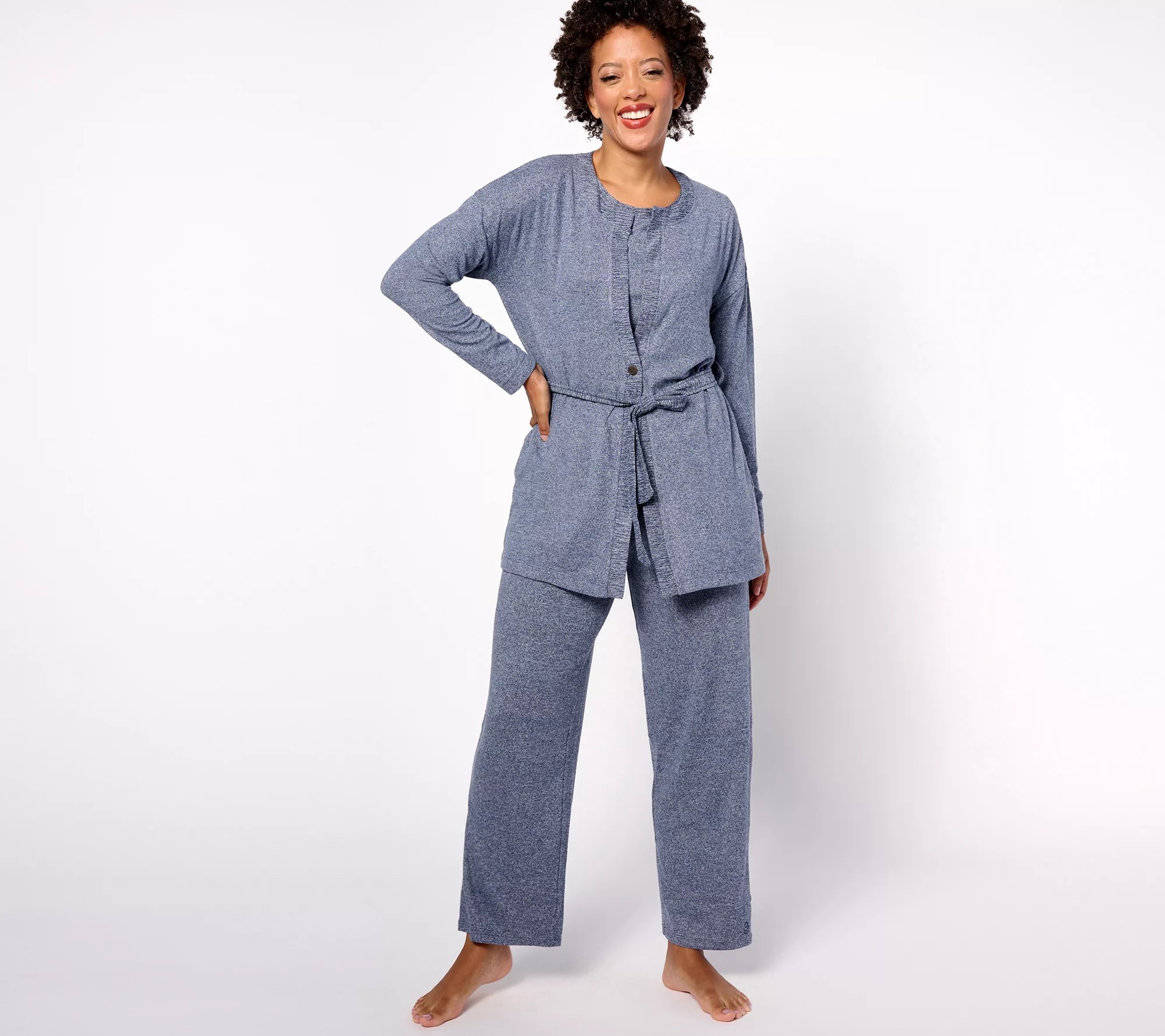 Cuddl Duds Petite Seriously Soft Sweater Knit 3 Pc Lounge Set