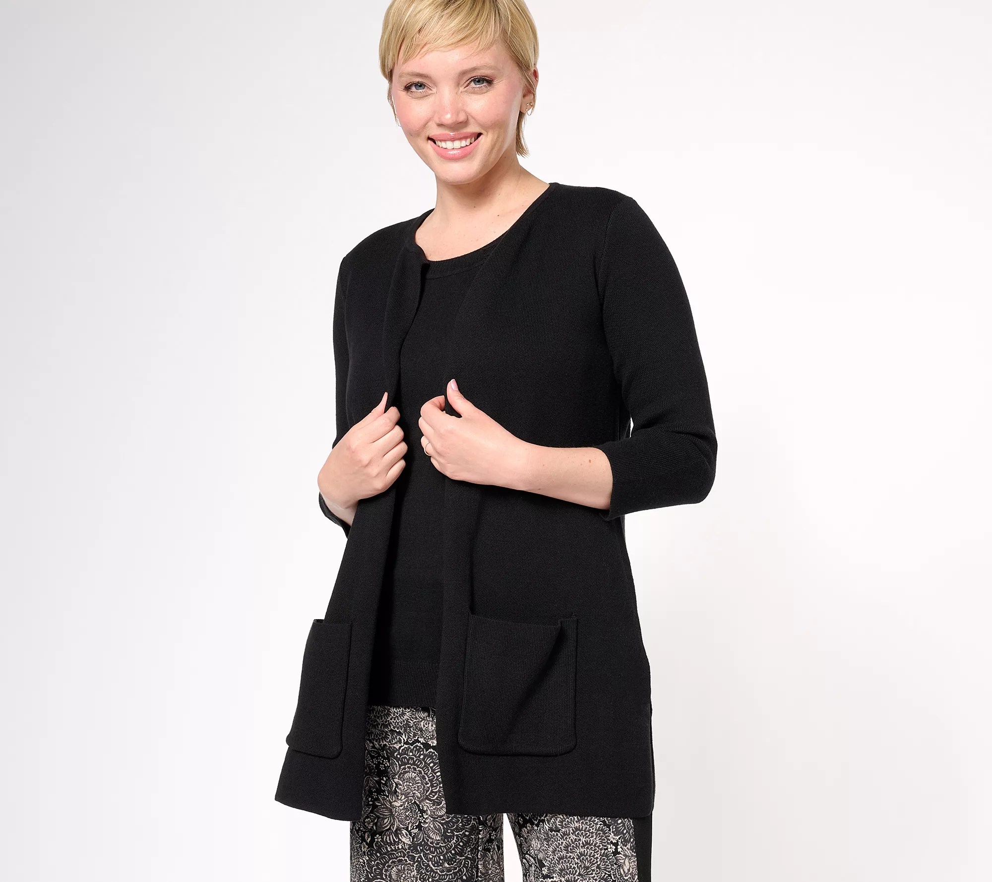 Isaac Mizrahi Live! Regular Elements Long Sweater Cardigan