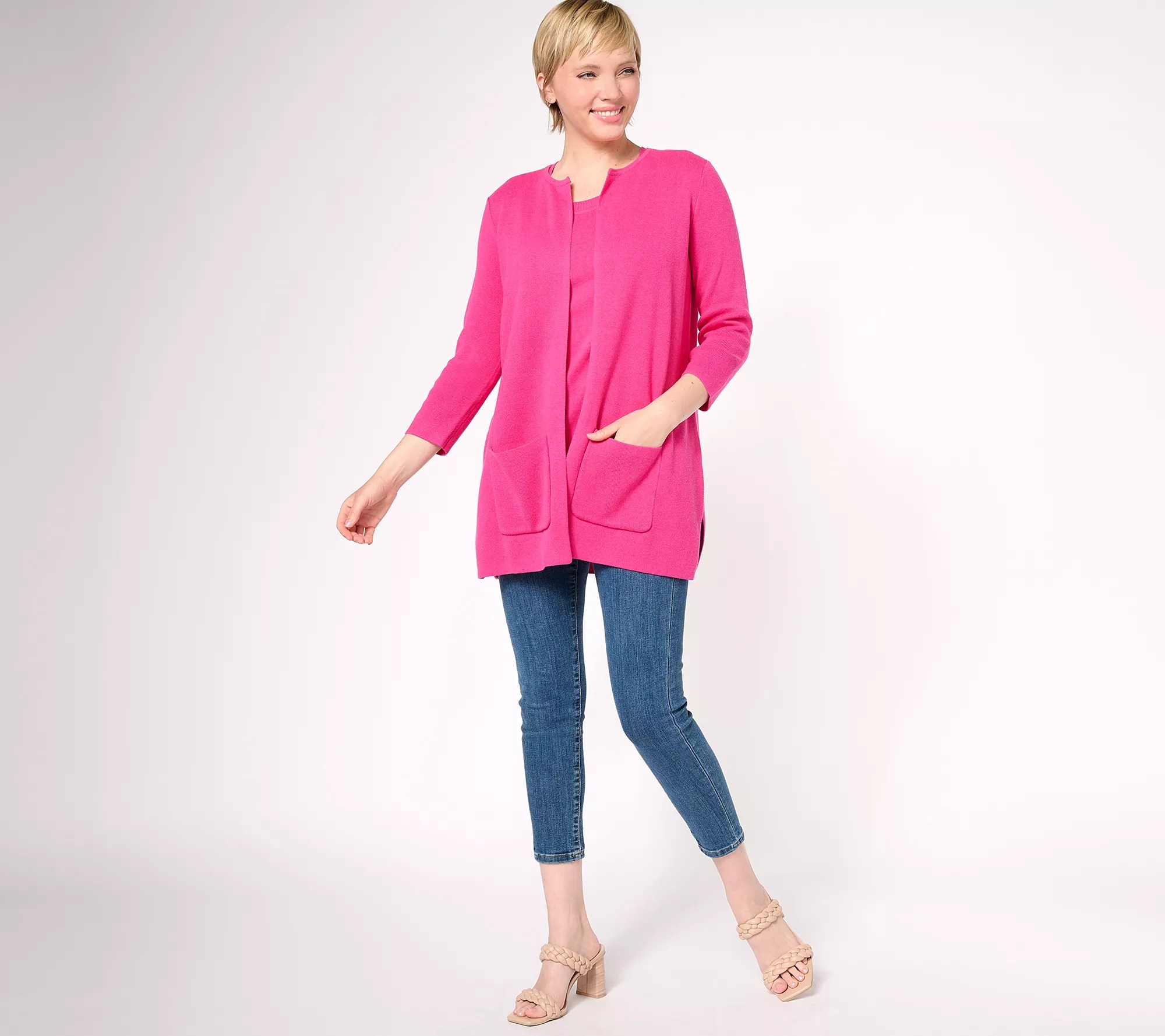 Isaac Mizrahi Live! Regular Elements Long Sweater Cardigan