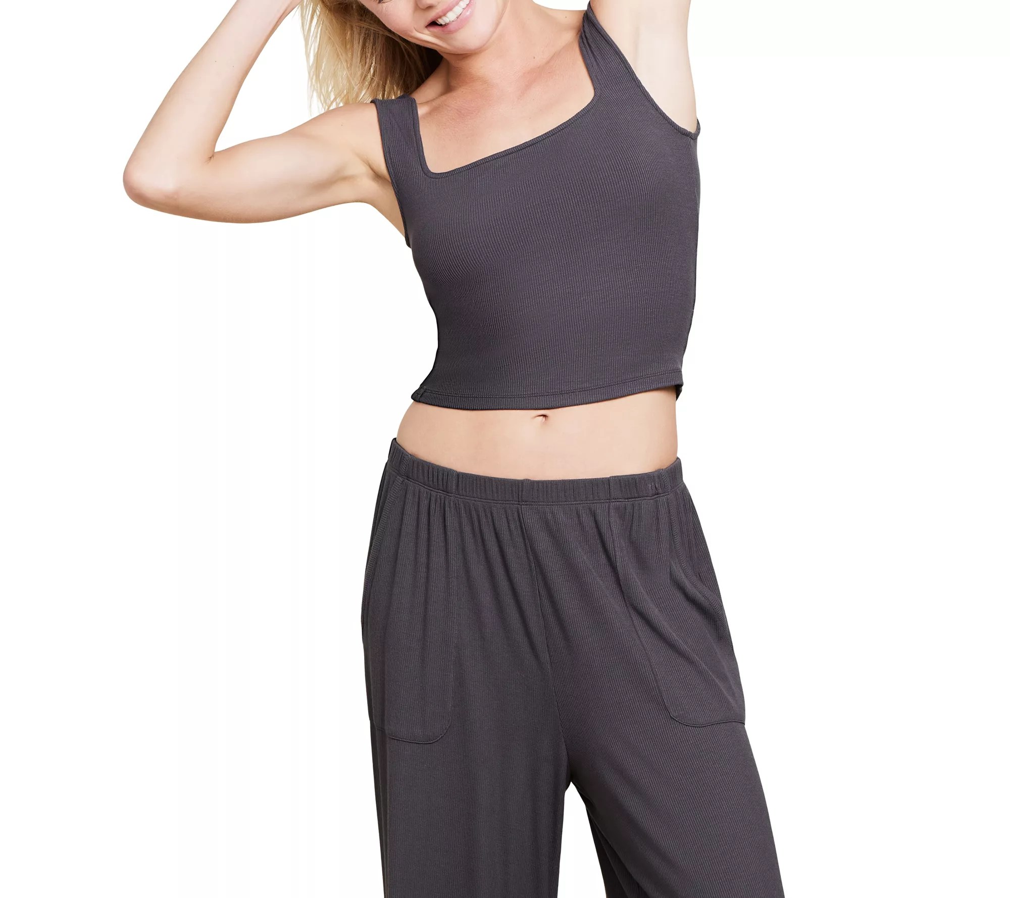 Barefoot Dreams Malibu Collection Ultra Soft Rib Cropped Tank