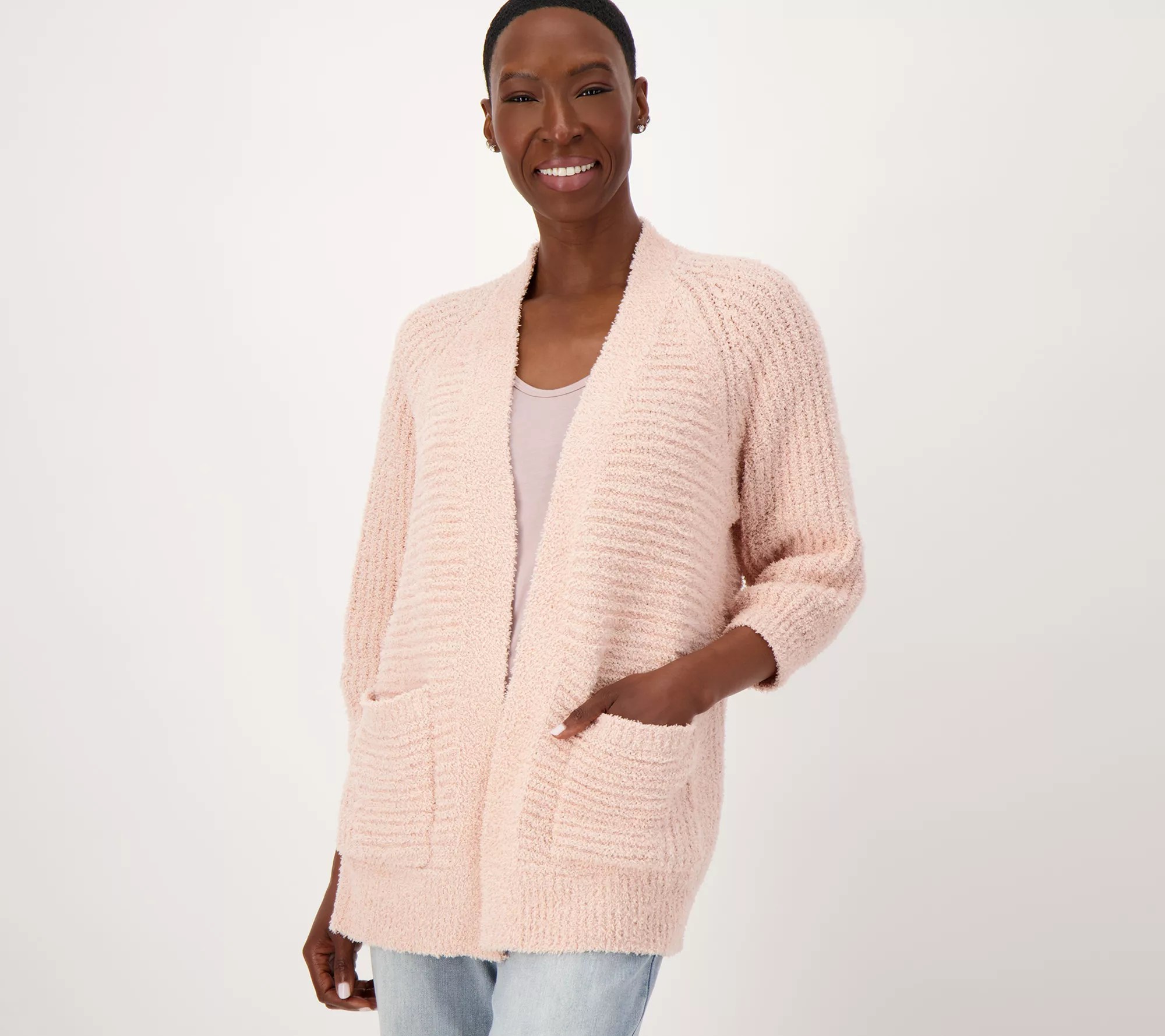 Barefoot Dreams CozyTwist Open Front Cardigan