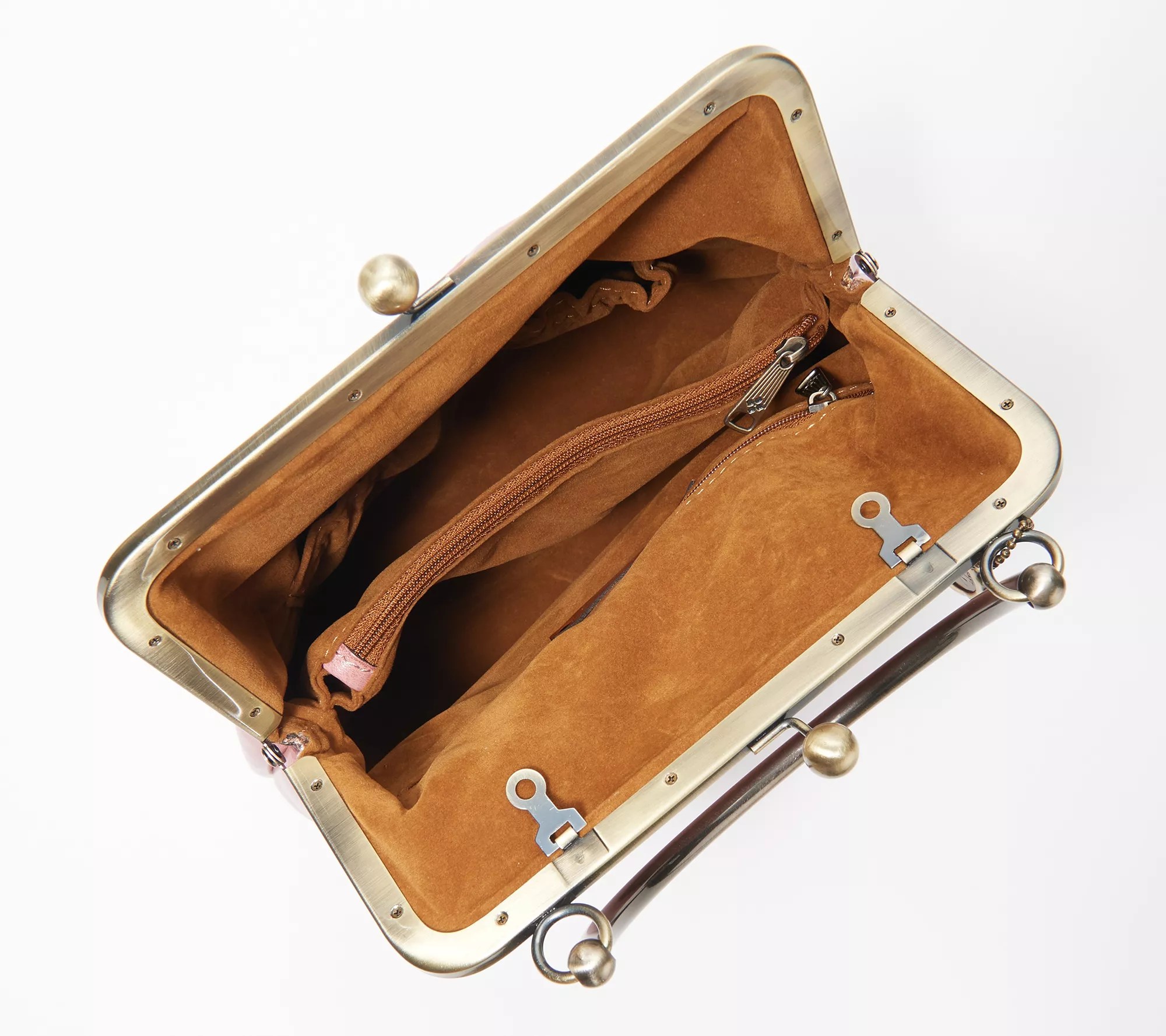 (QVC) Patricia Nash Leather Novella Frame Bag with Extra Strap