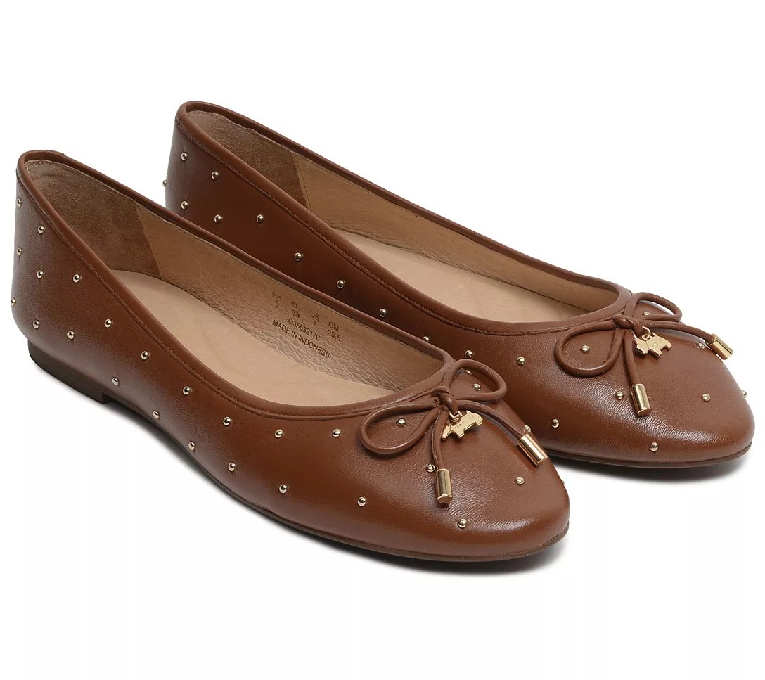 RADLEY London Flower Stud Leather Ballet Pumps