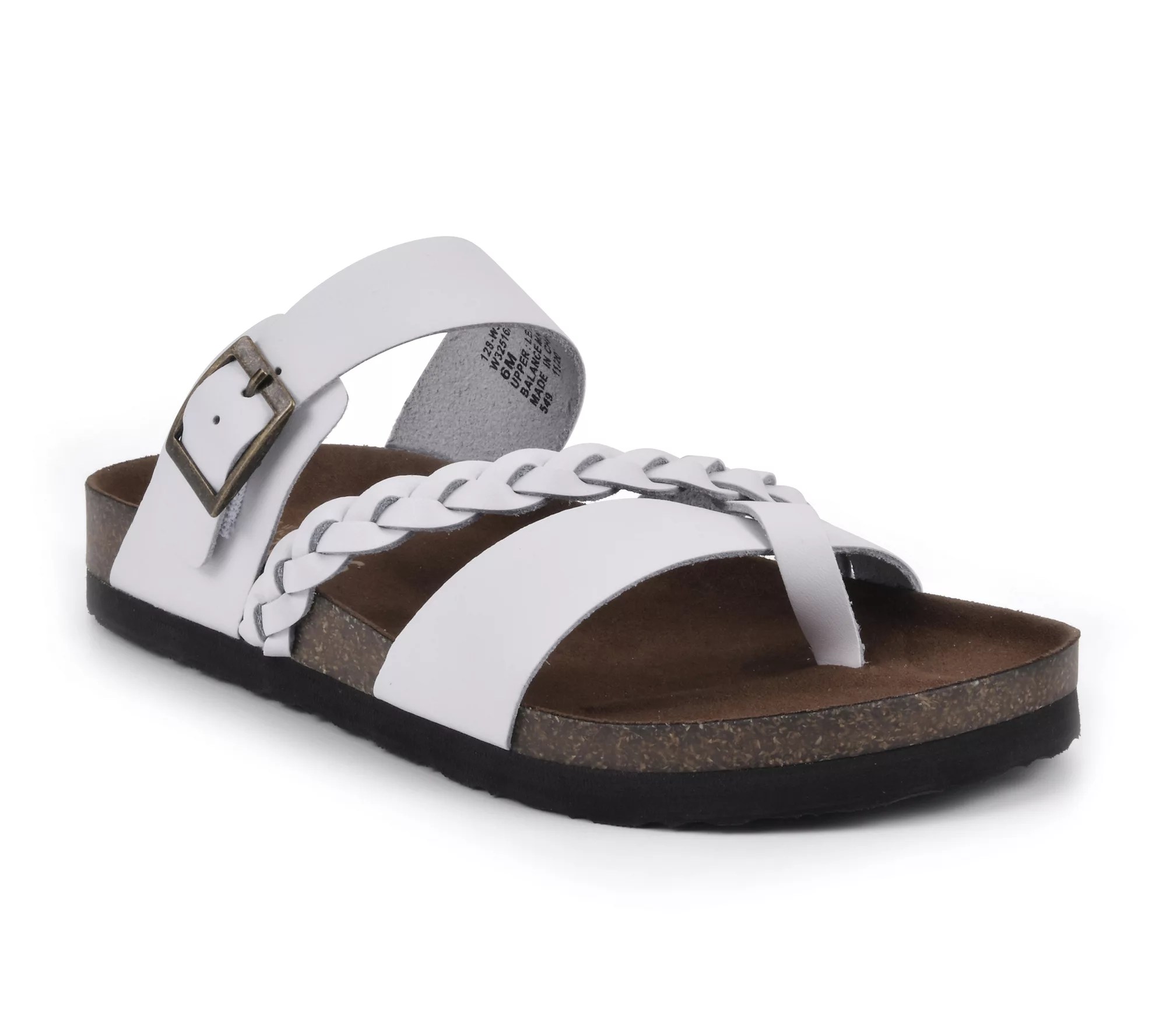 White Mountain Footbed Leather Sandals Hazy
