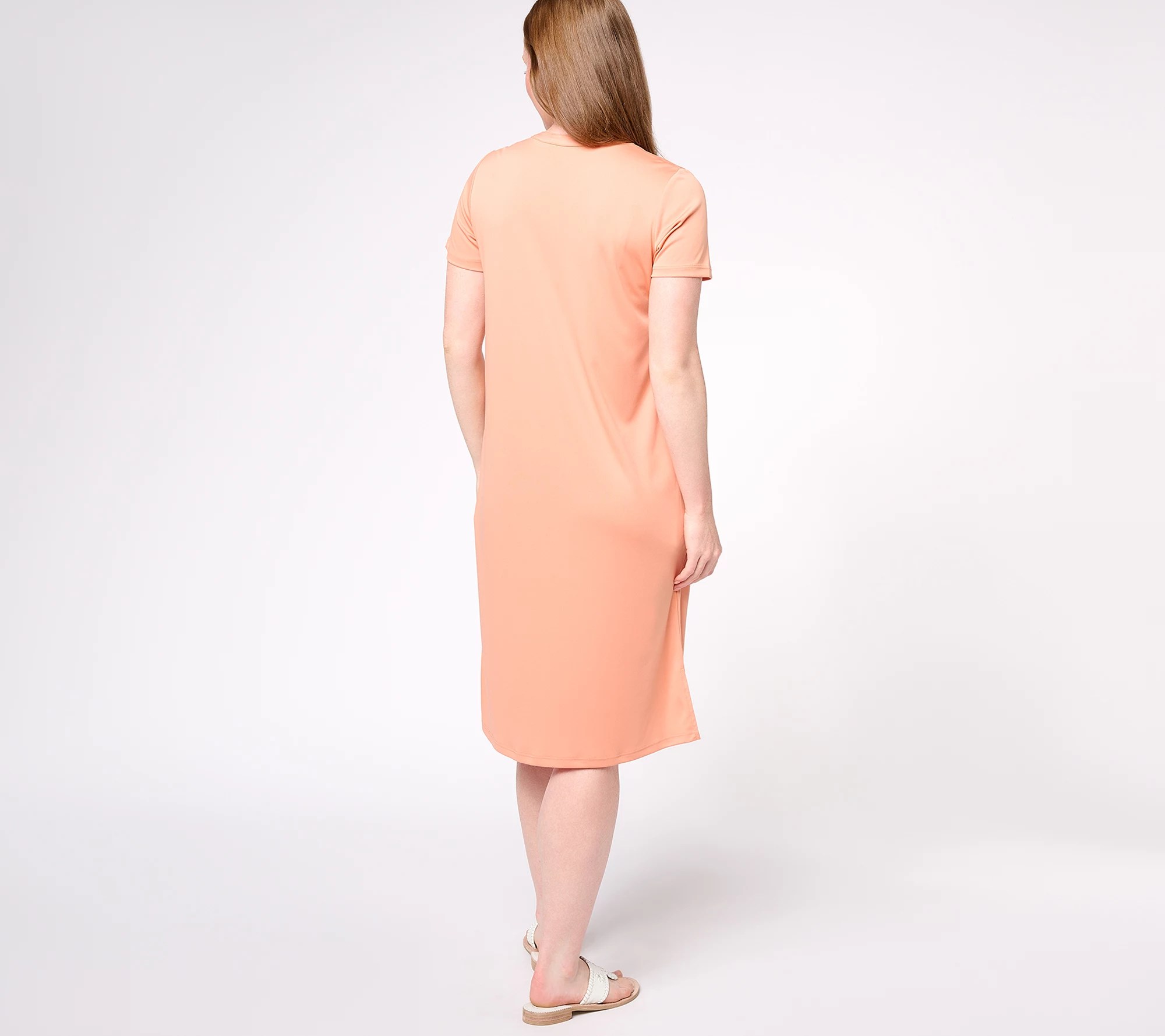 Cuddl Duds Jade Infused Split Neck Lounge Dress