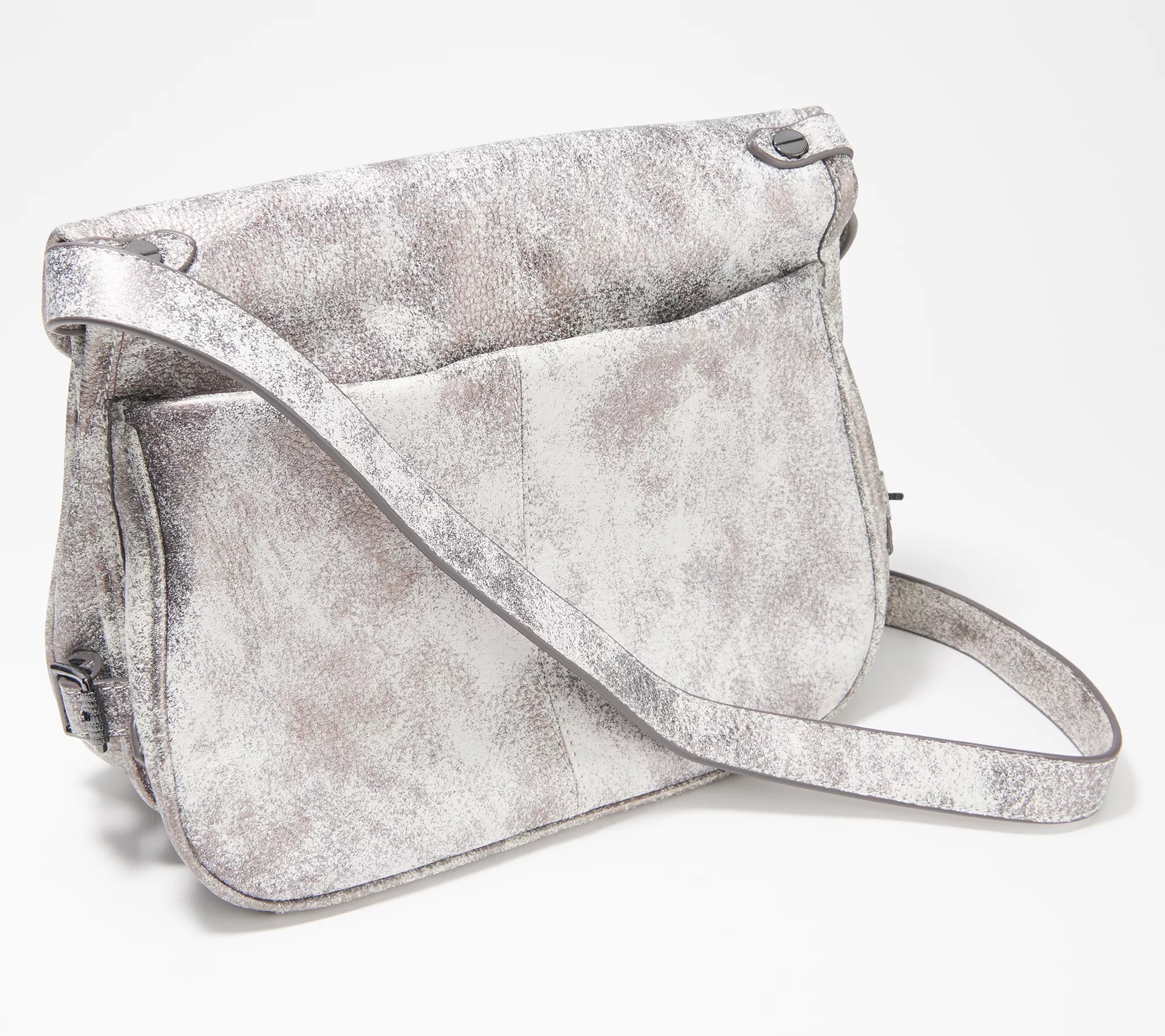 "As Is" Aimee Kestenberg Double Entry Leather Messenger Bag