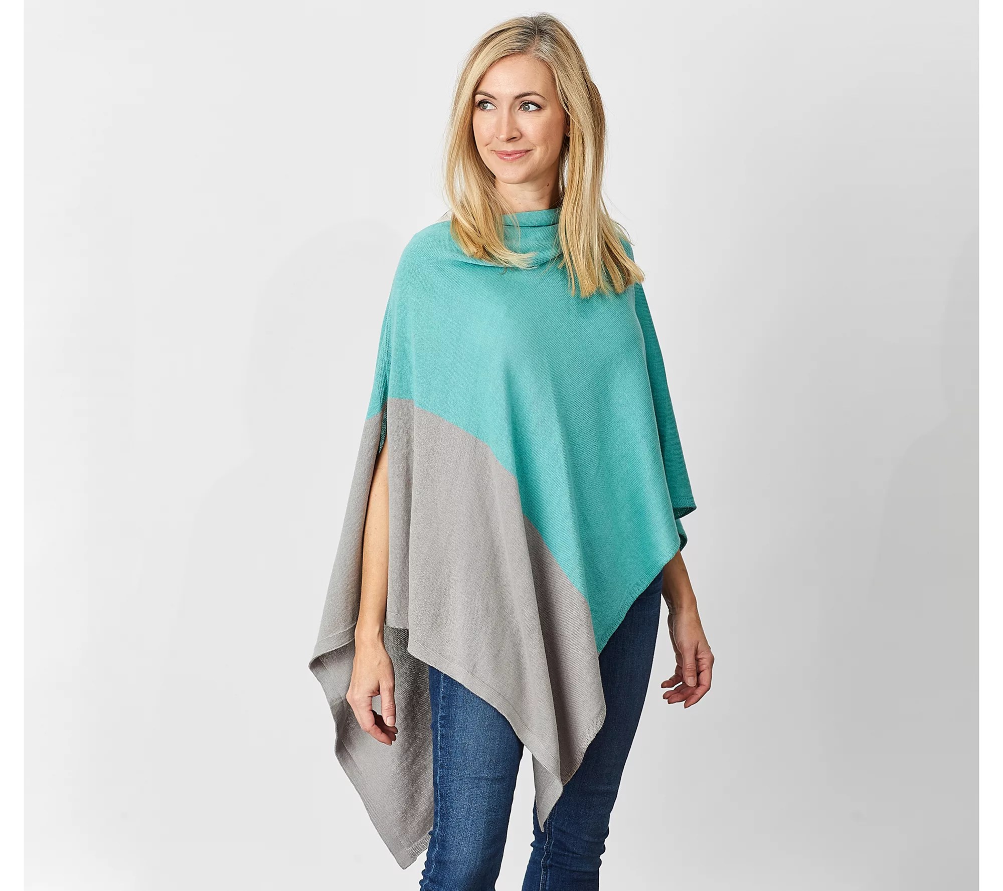 Tickled Pink Colorblock Cotton Poncho