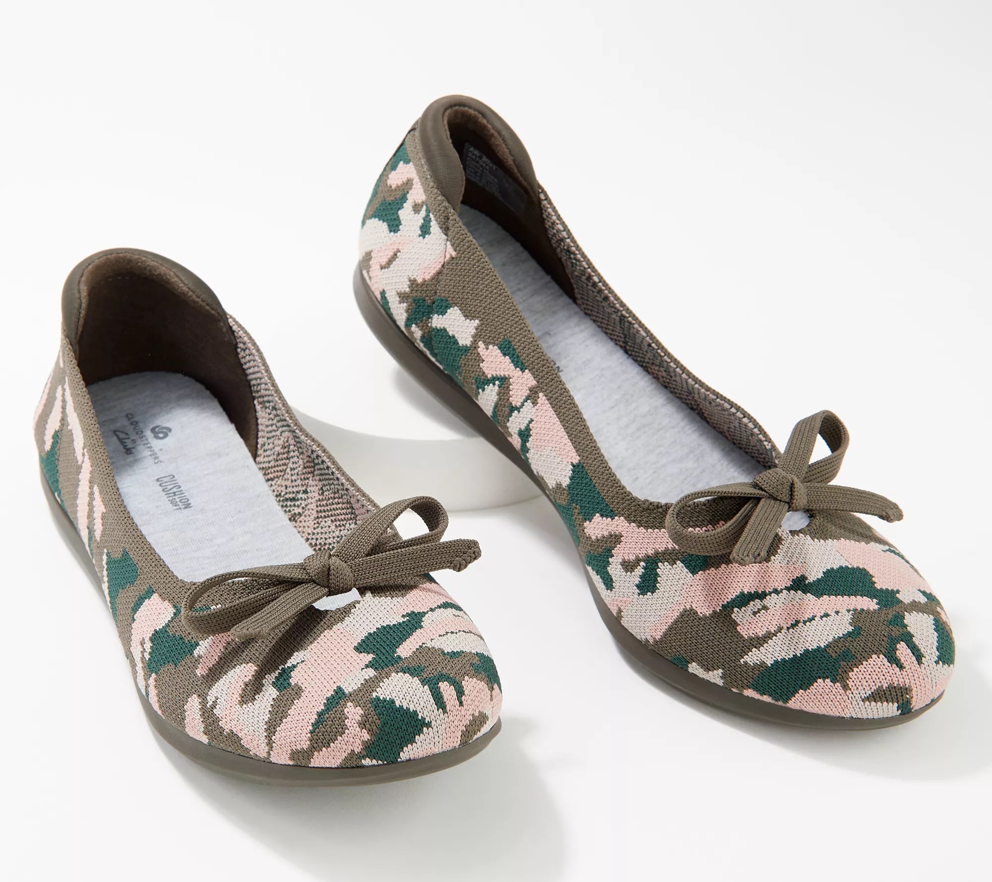 Clarks Cloudsteppers Washable Knit Bow Flats Carly Hope